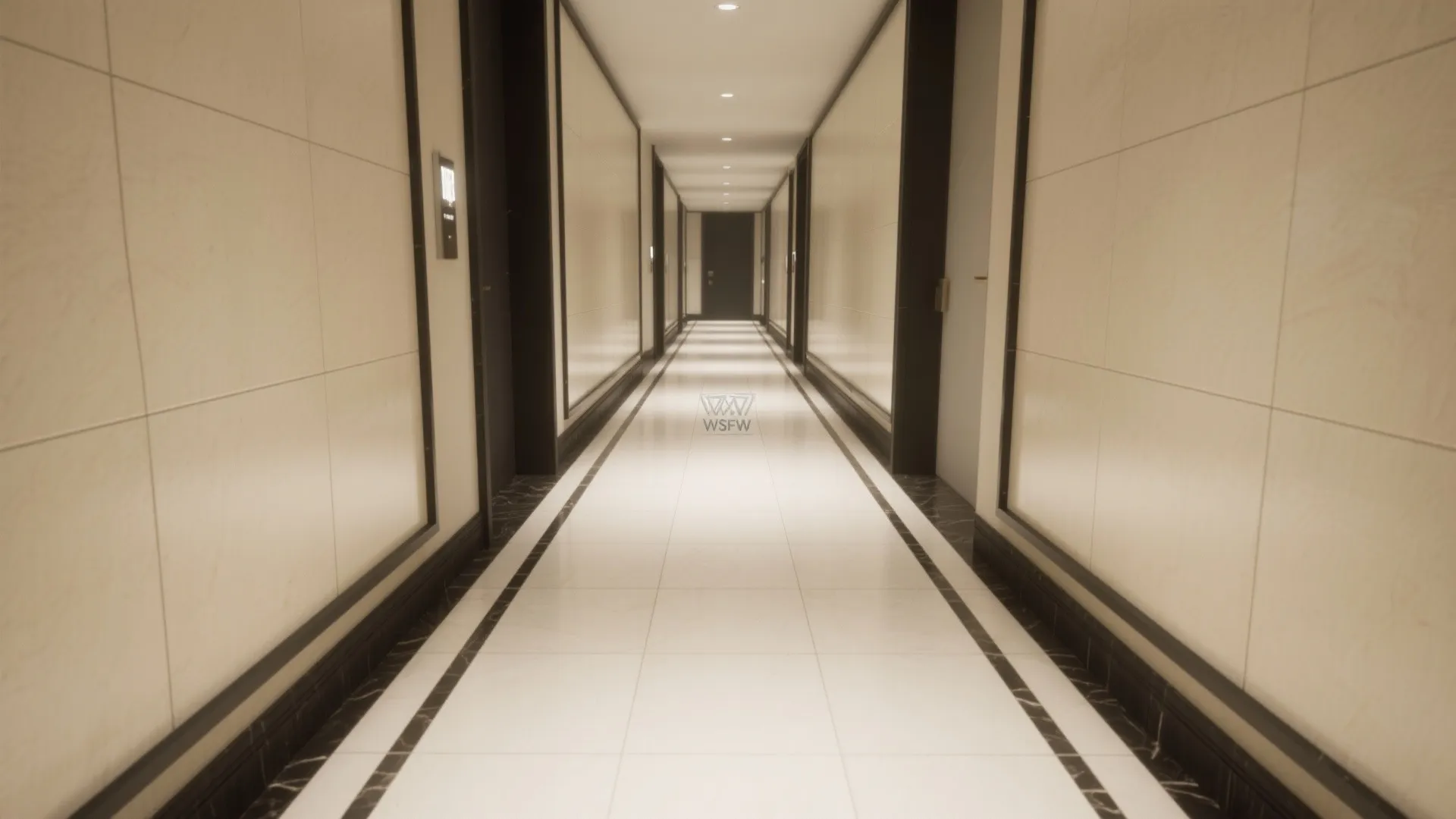 Borders and tile “runners” to define the passage