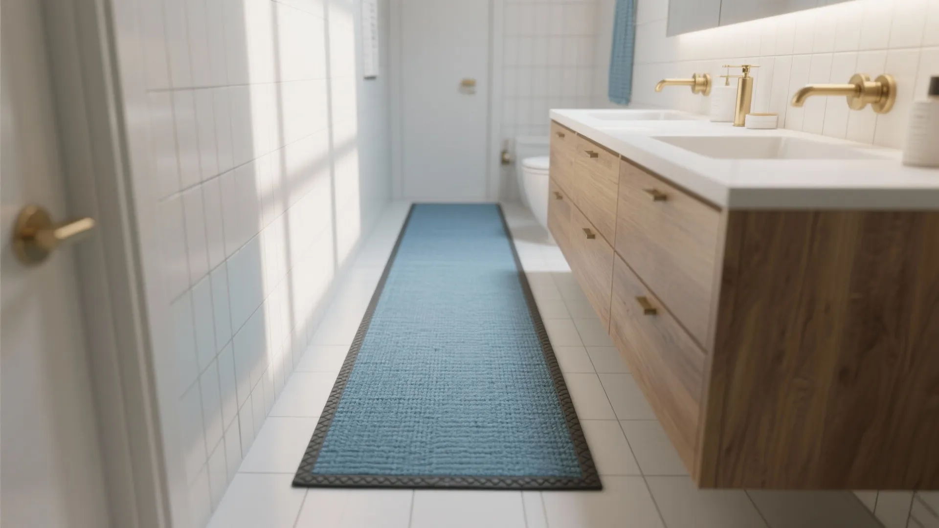 1. Anchor the vanity with a runner