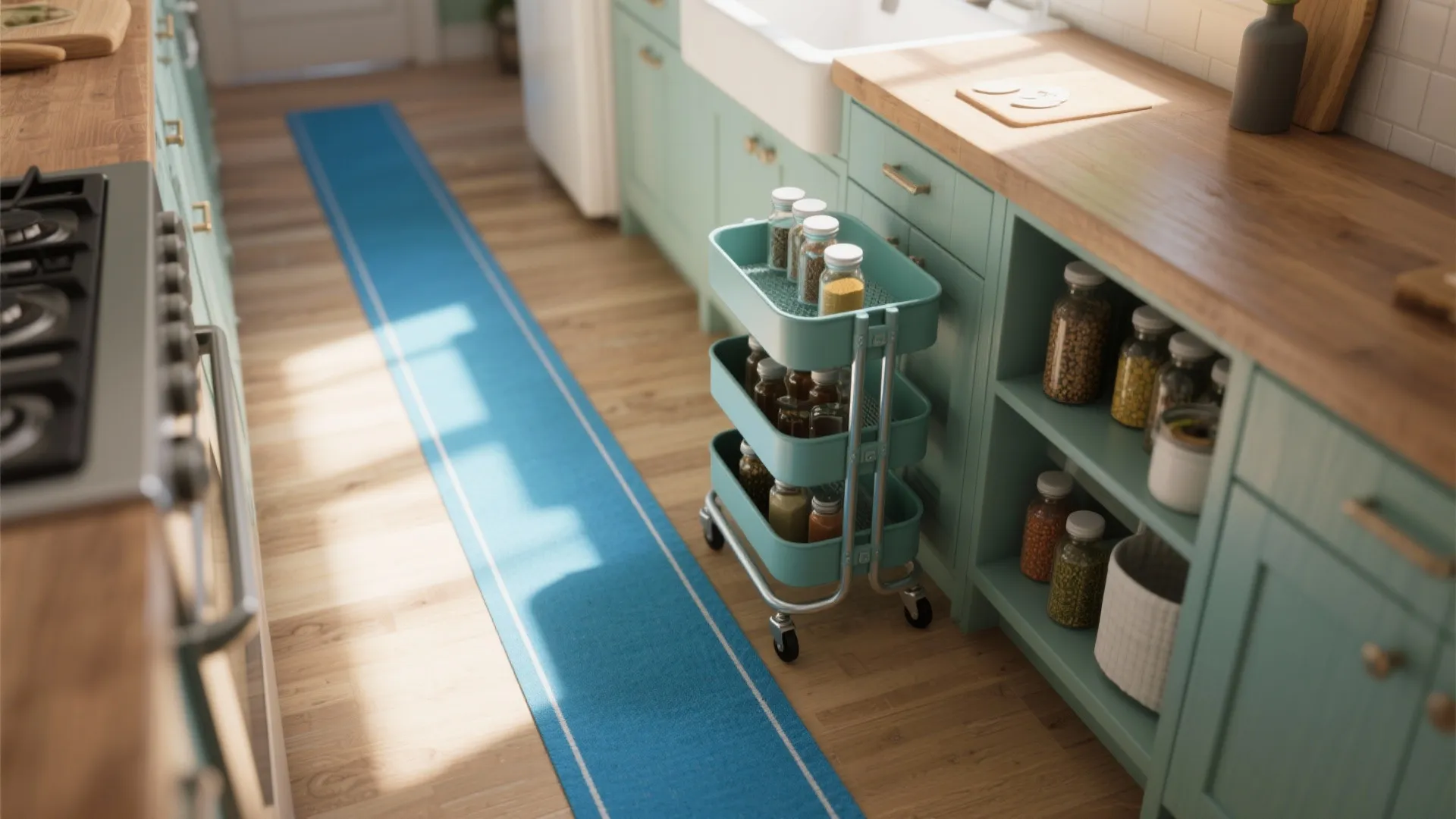 5. Blue Runner with Modular Storage Elements