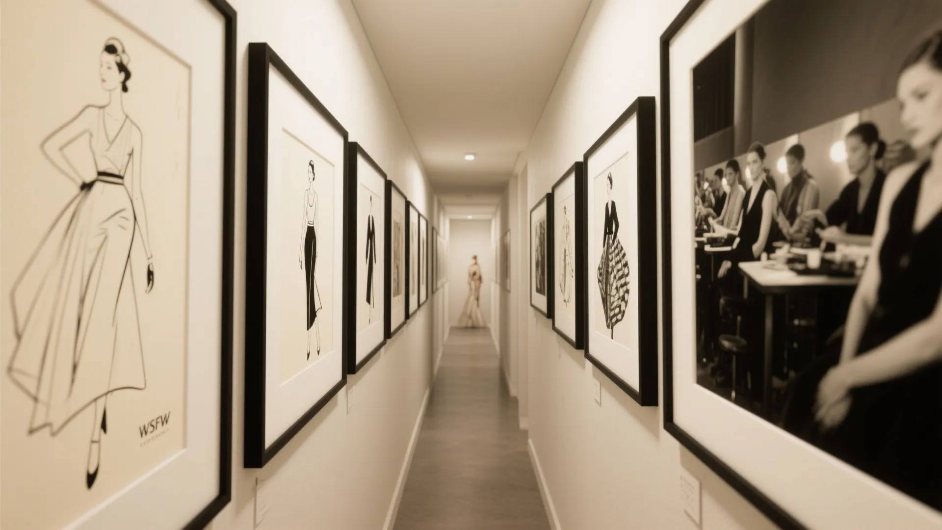 Runway-Inspired Gallery Wall in Tight Quarters