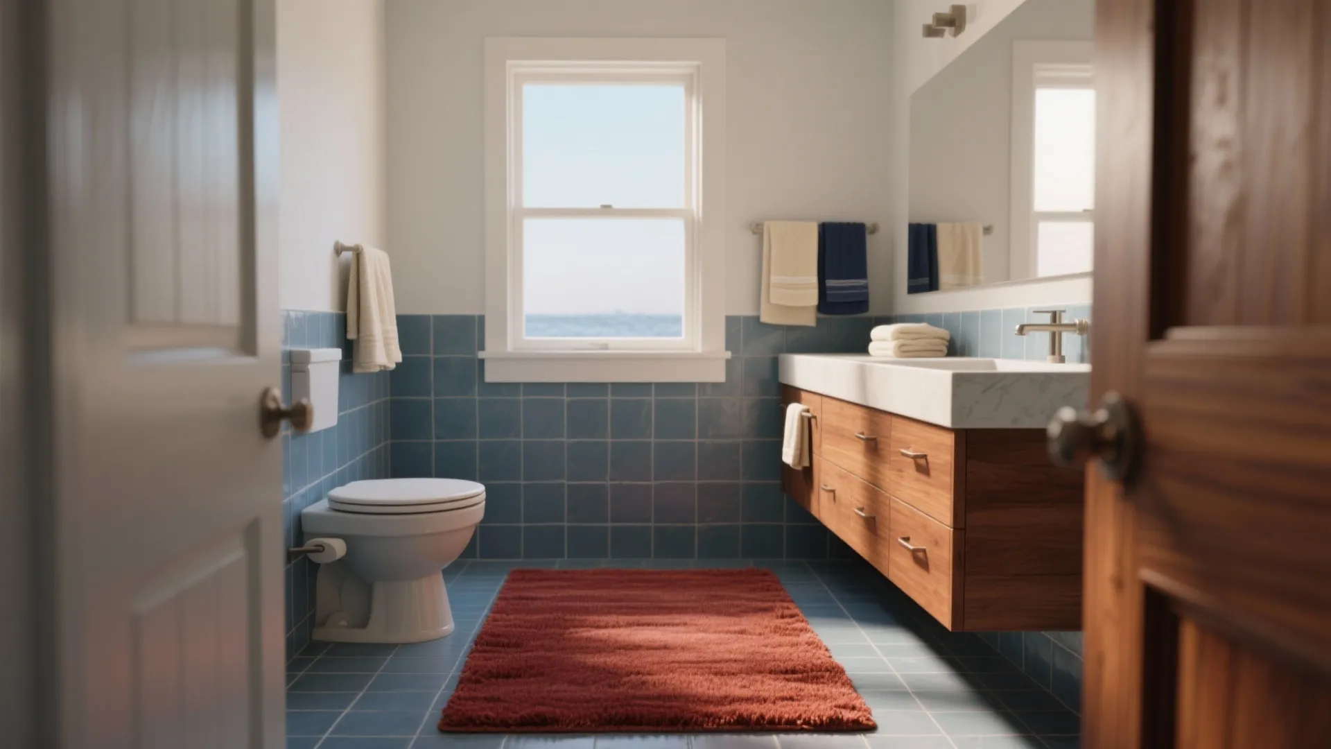5 Rust-Colored Bathroom Rug Ideas