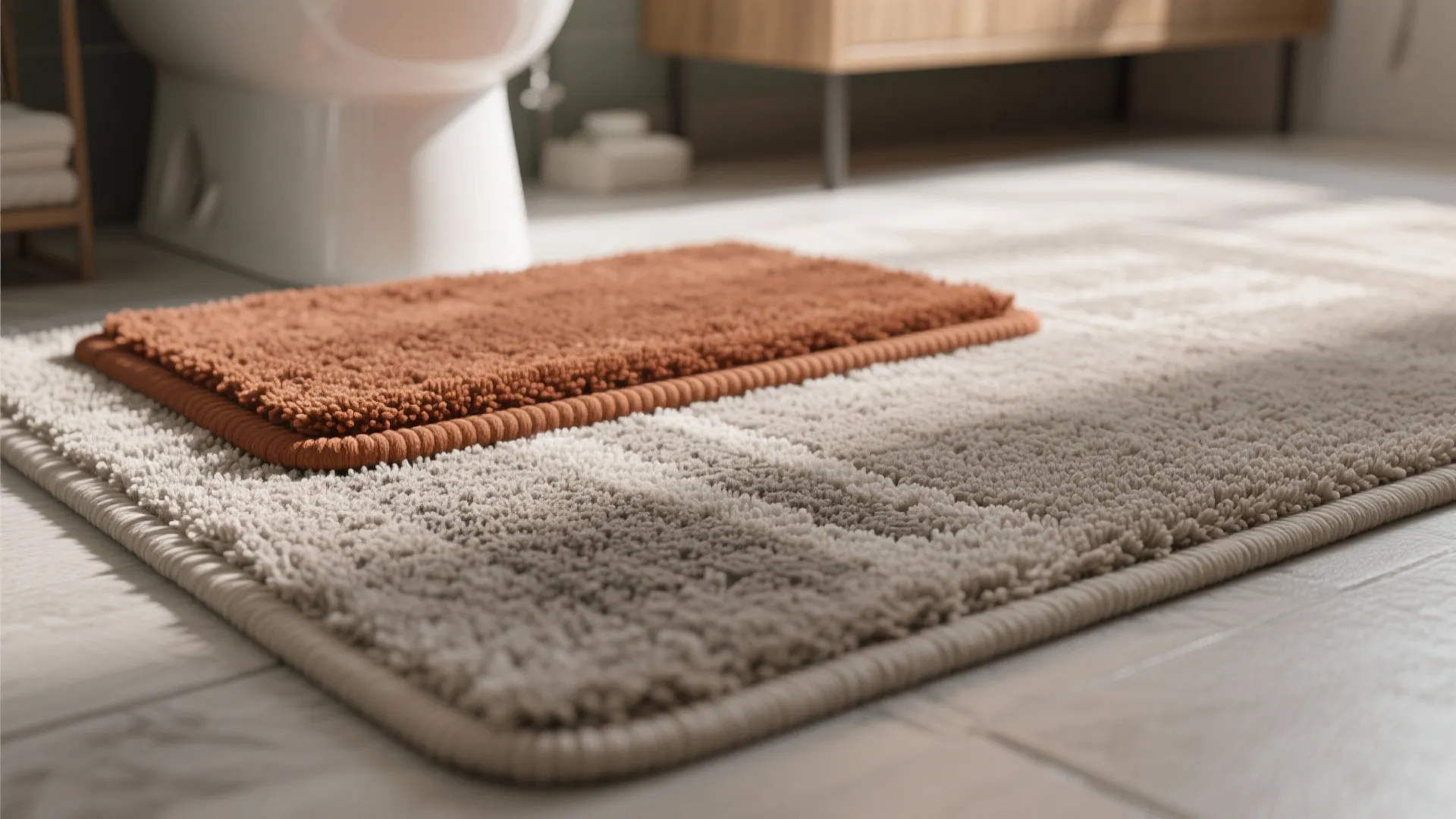 3. Layering with a rust accent mat