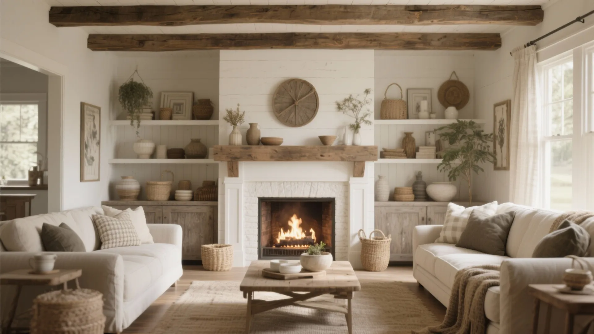 Rustic Beam Mantel