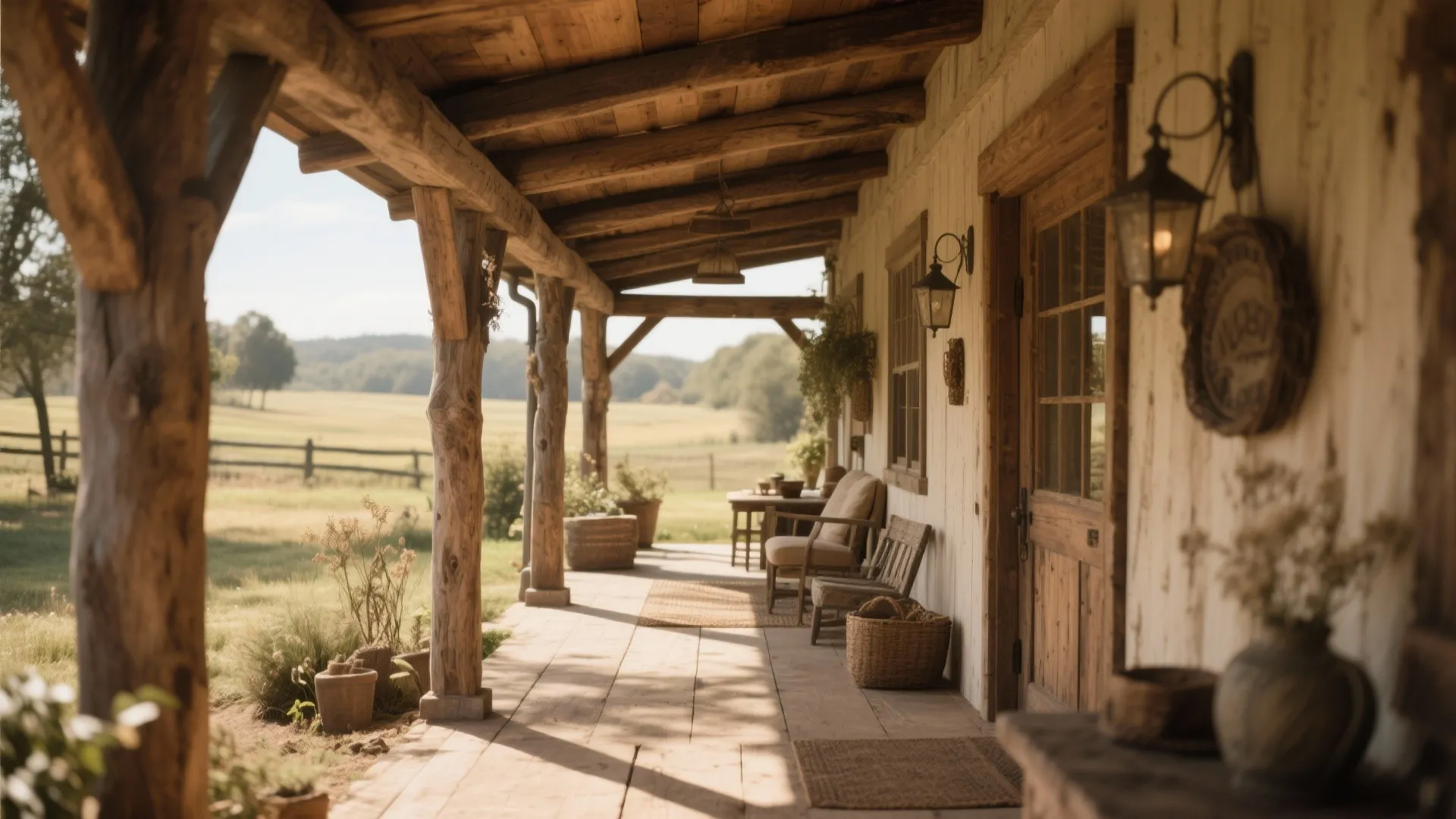 2. Rustic Charm with Exposed Beams