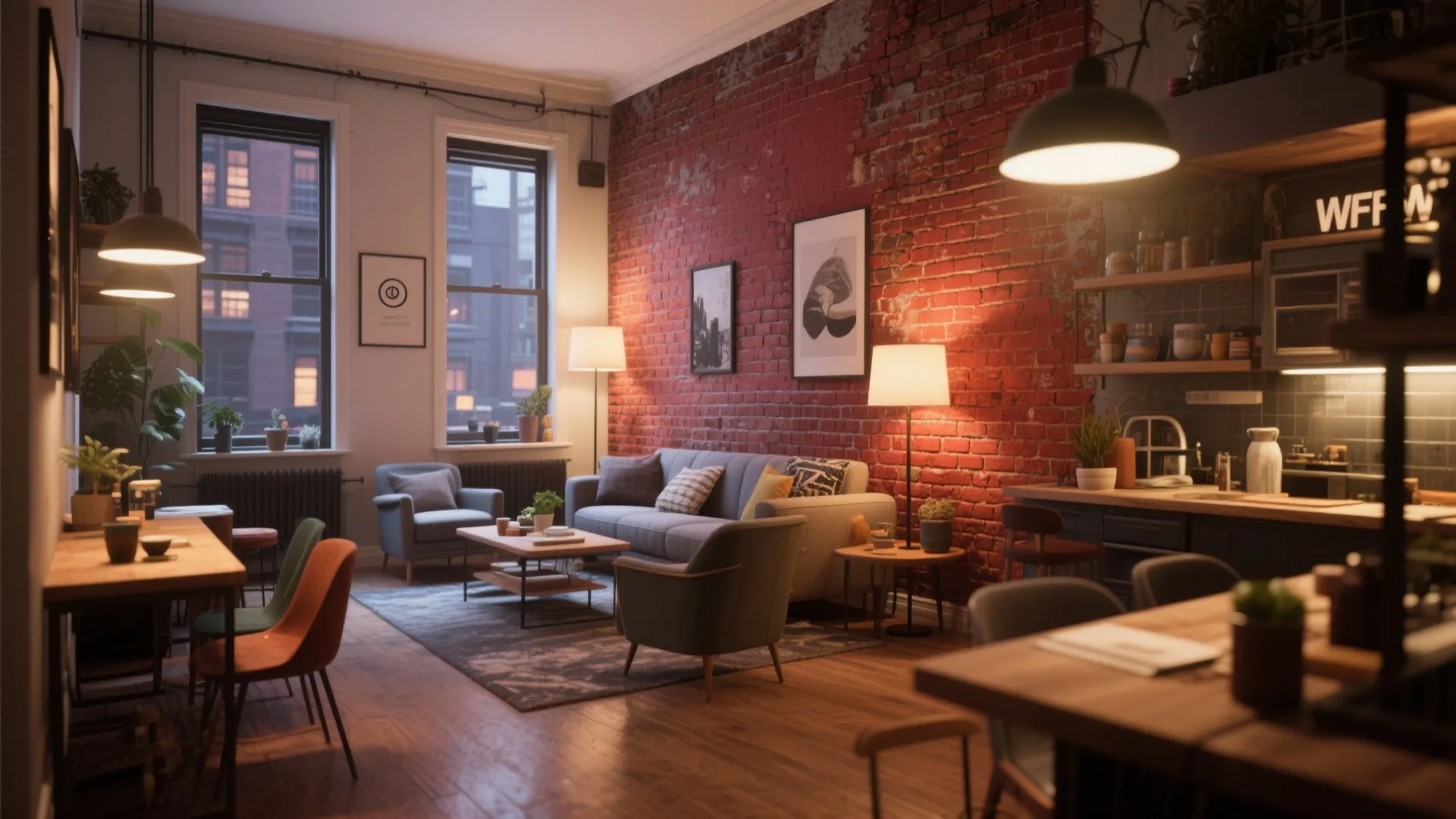 Rustic Brick Accent Wall