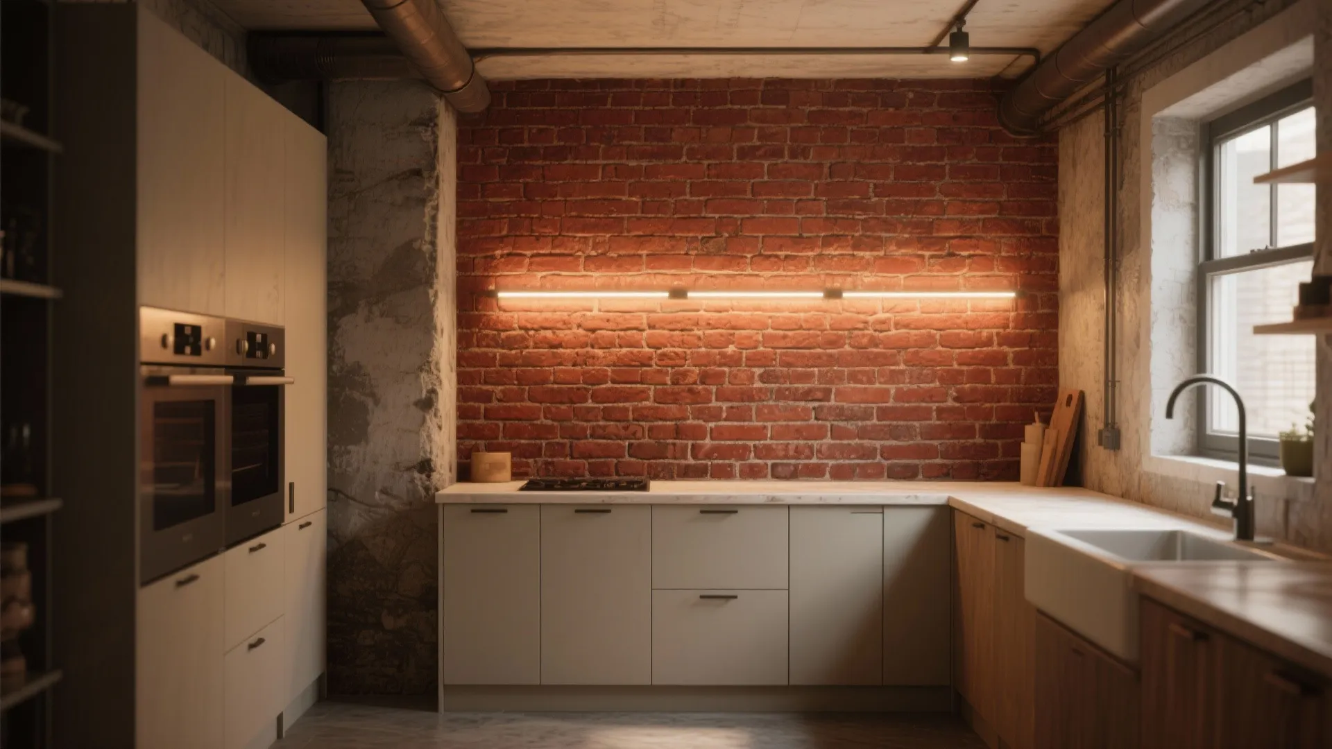 Rustic Brick Accent Wall