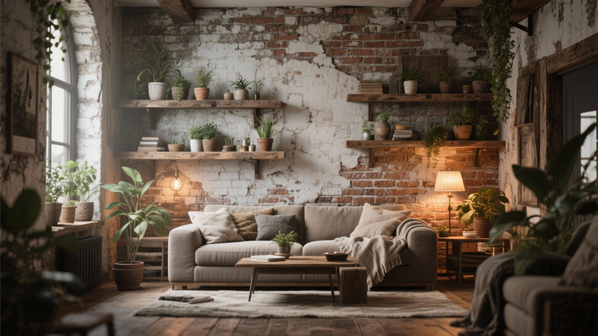 Picture of 10 Living Room Ideas with Brick Wall