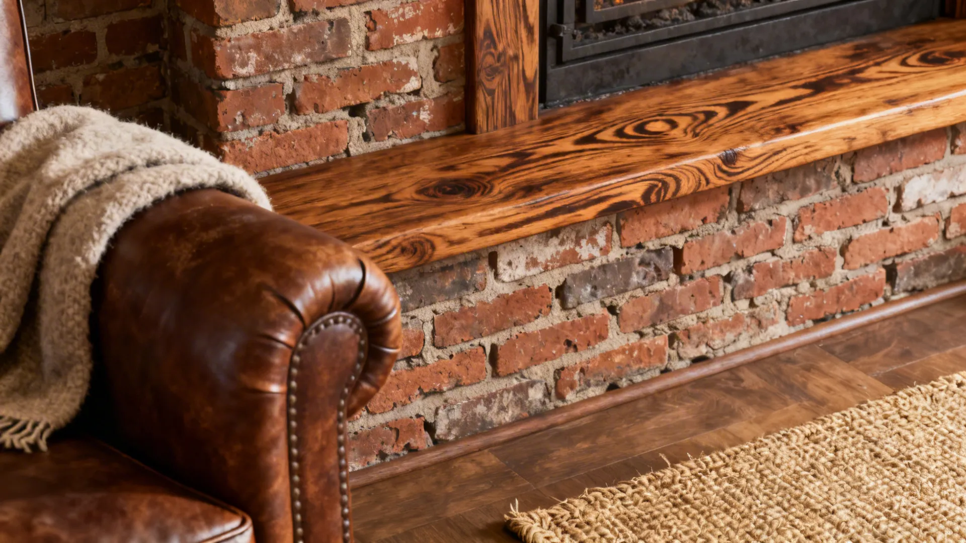 1. Embrace the rustic brick and layer warm textures