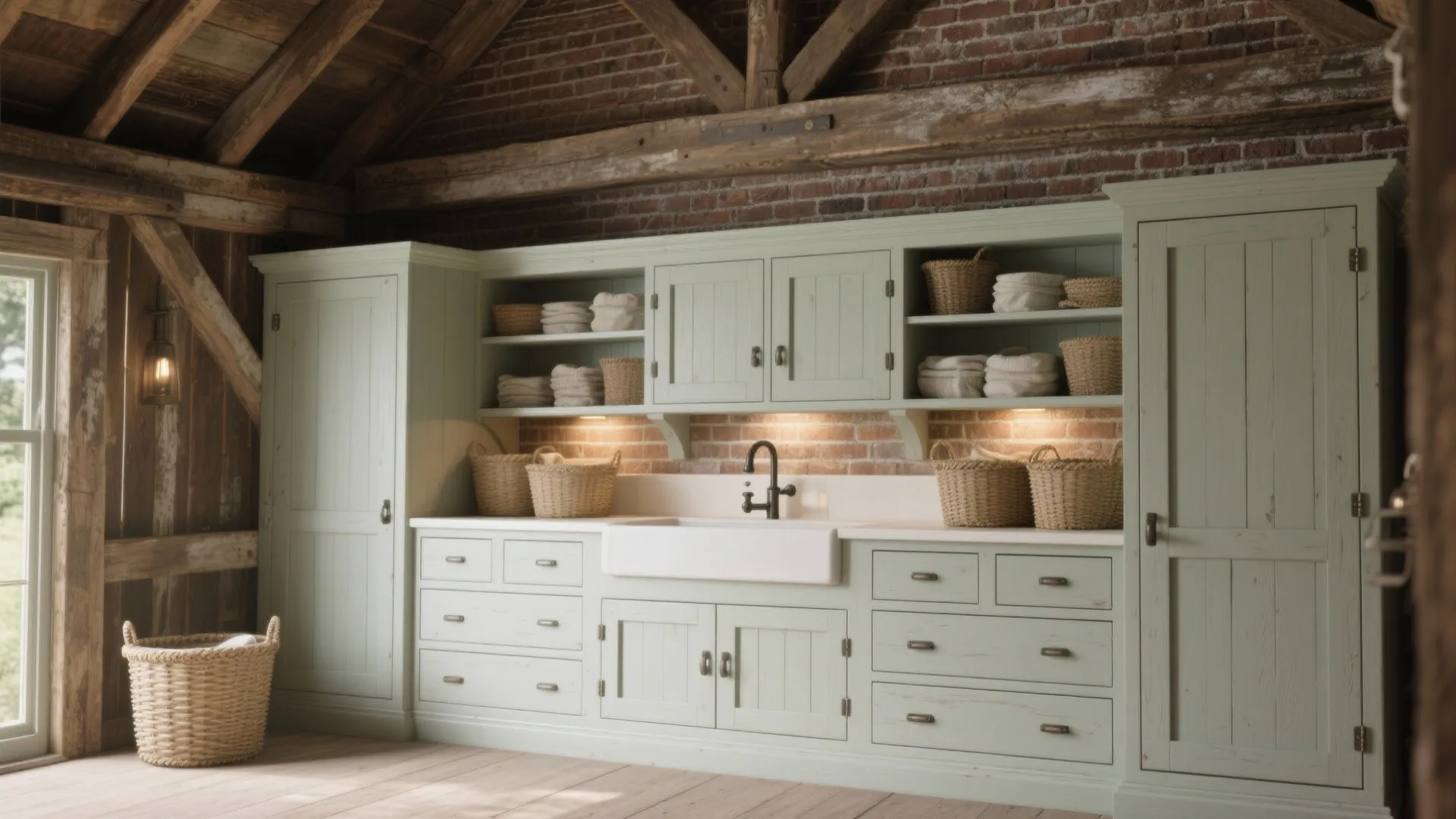 1. Embrace the rustic bones with smart cabinetry