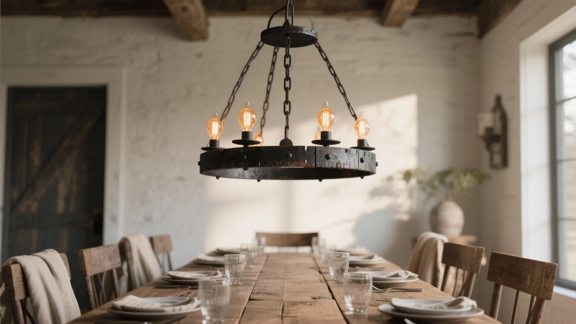 1. A Rustic Statement Chandelier