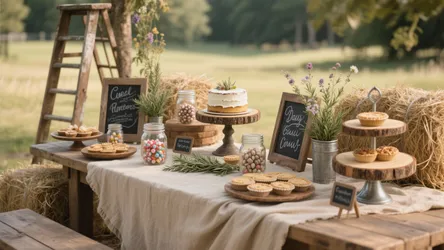 DIY Rustic Wedding Dessert Table: 5 Ideas