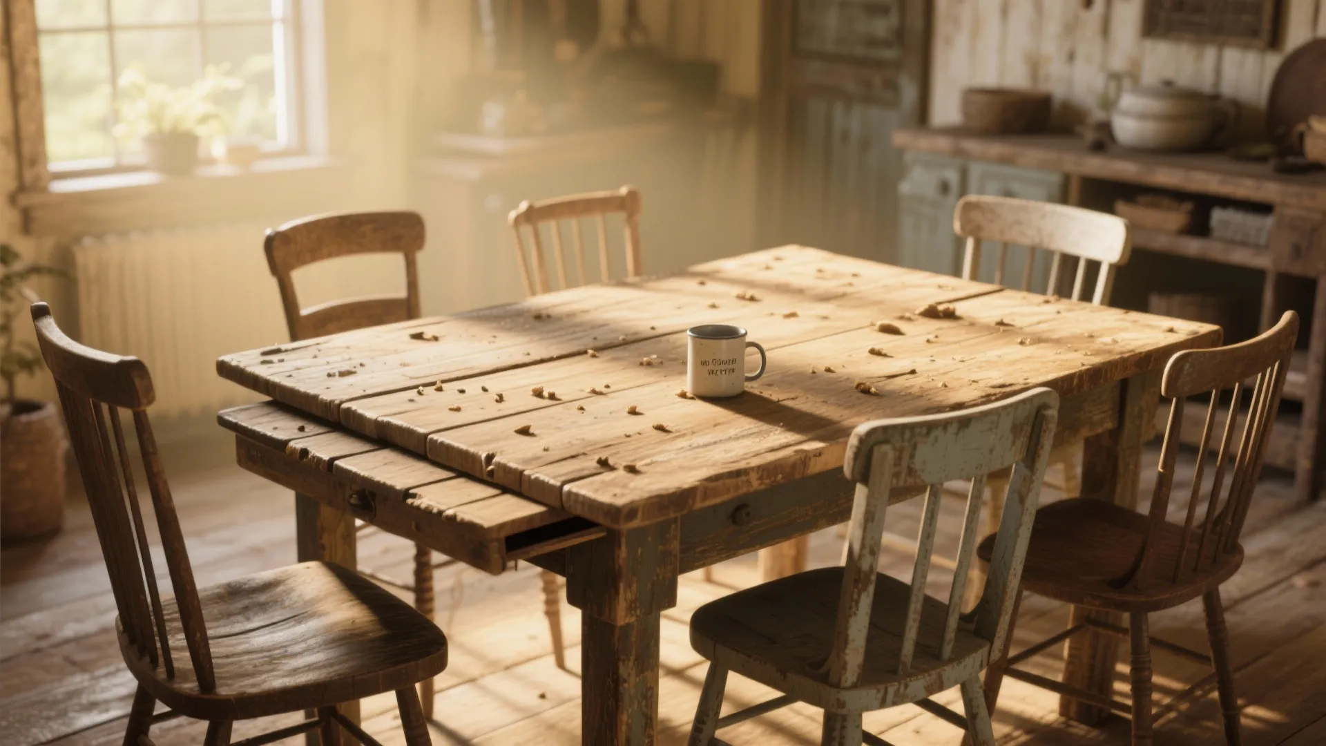 5. Rustic farmhouse drop leaf for character