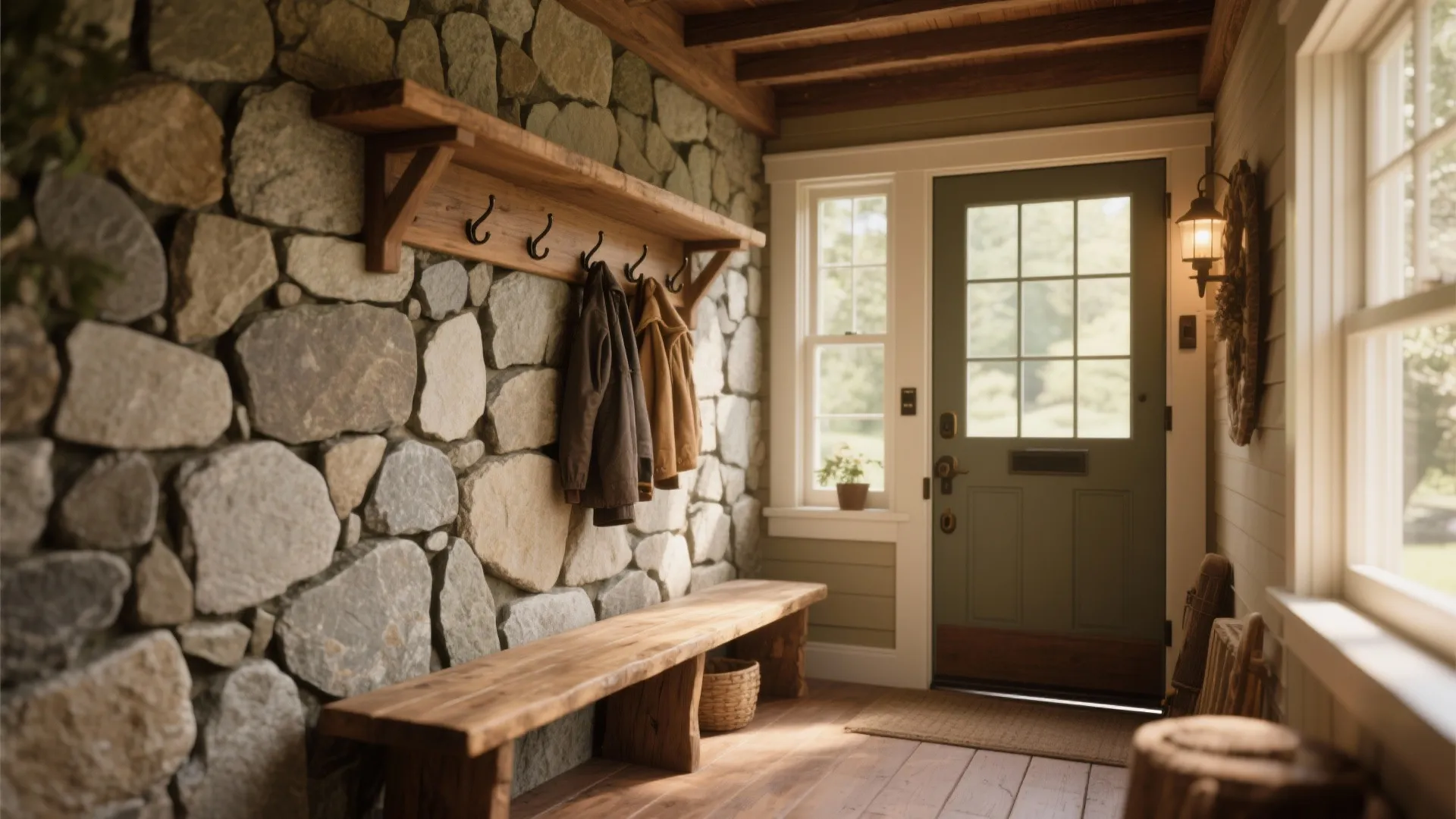 Rustic Split-Face Granite in Entryway
