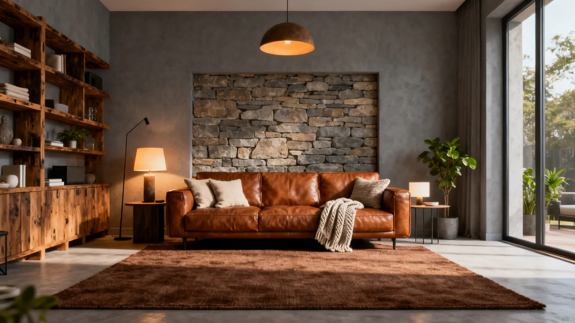 Amazing Rustic Grey And Brown Living Room Images