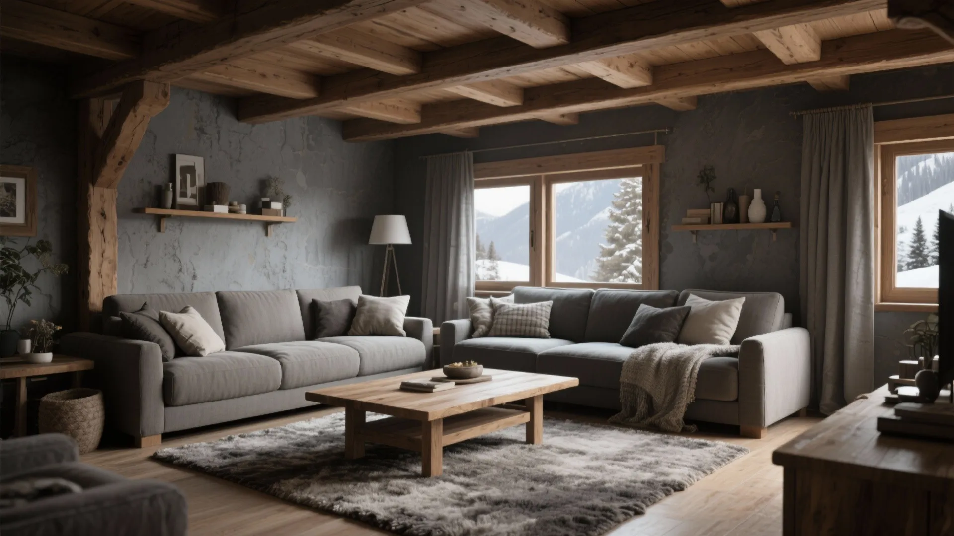 4. Rustic Wood and Grey