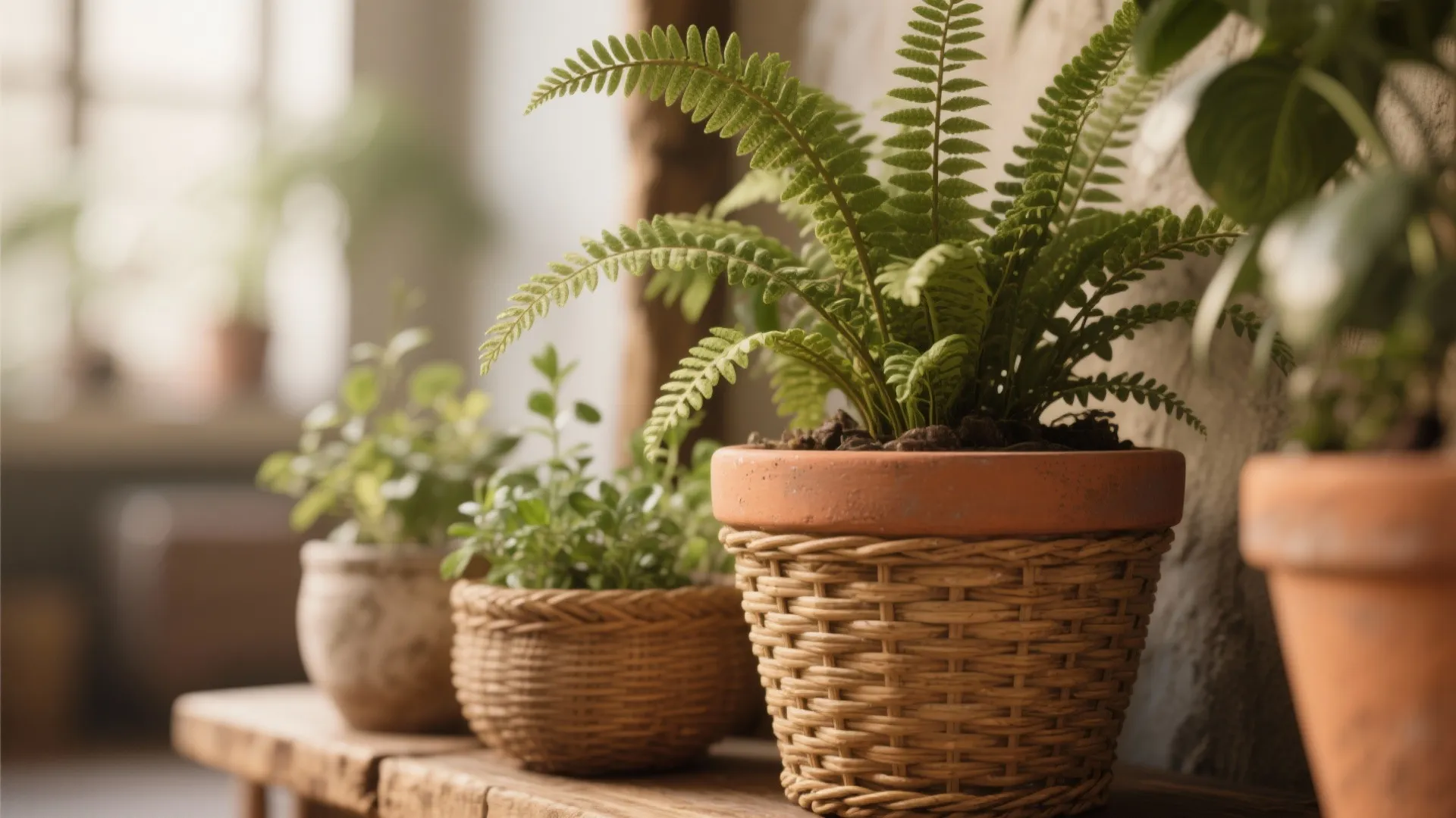 9. Indoor Plants in Natural Pots