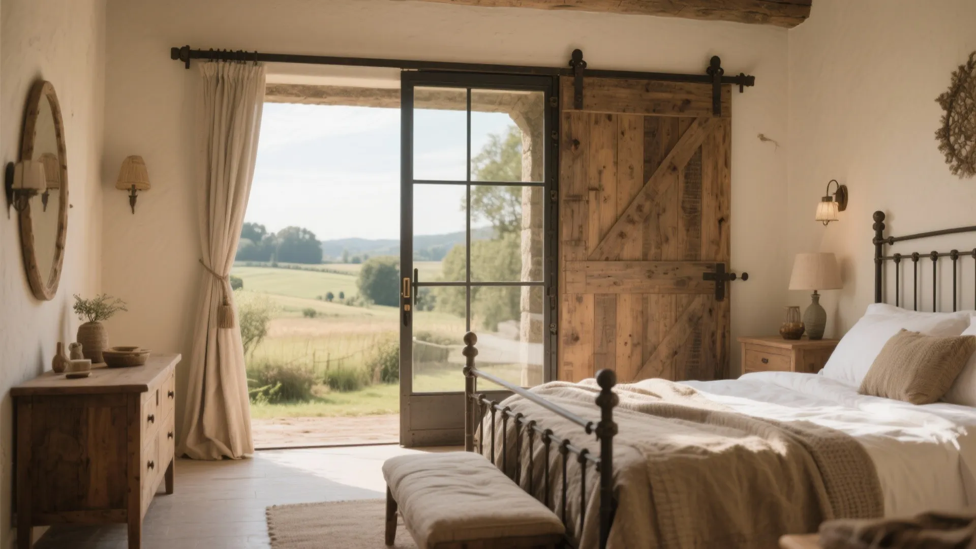 Rustic iron and wood combination