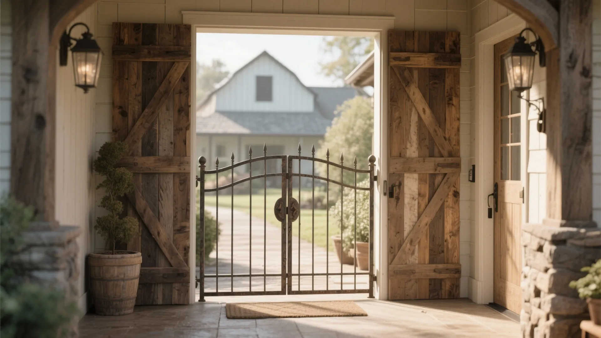 4. Rustic Iron and Wood Mix