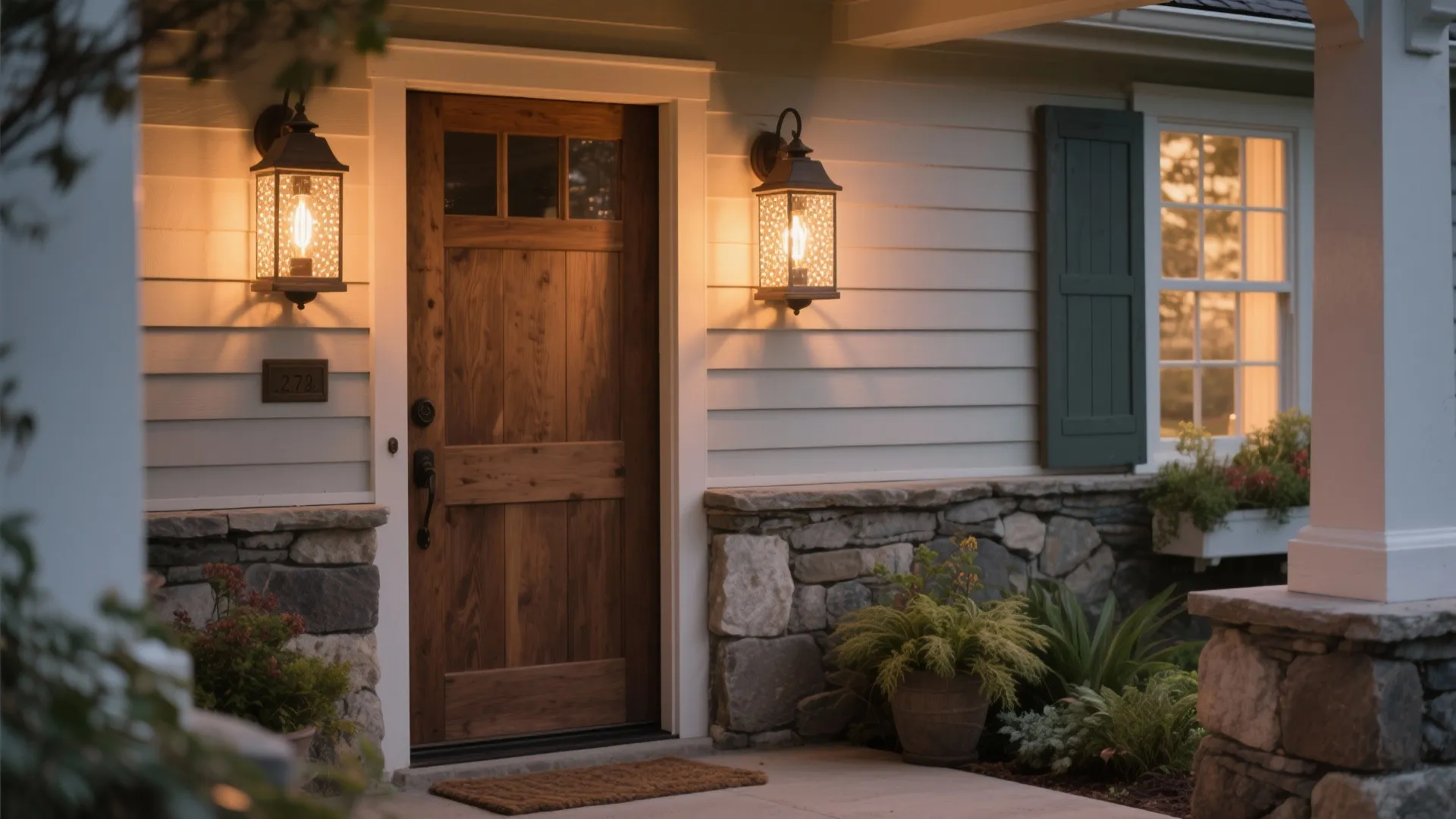 Rustic lanterns with seeded glass for timeless charm