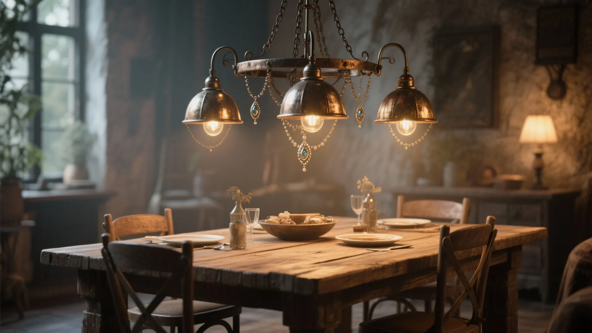 4. Rustic lighting that reads as jewelry