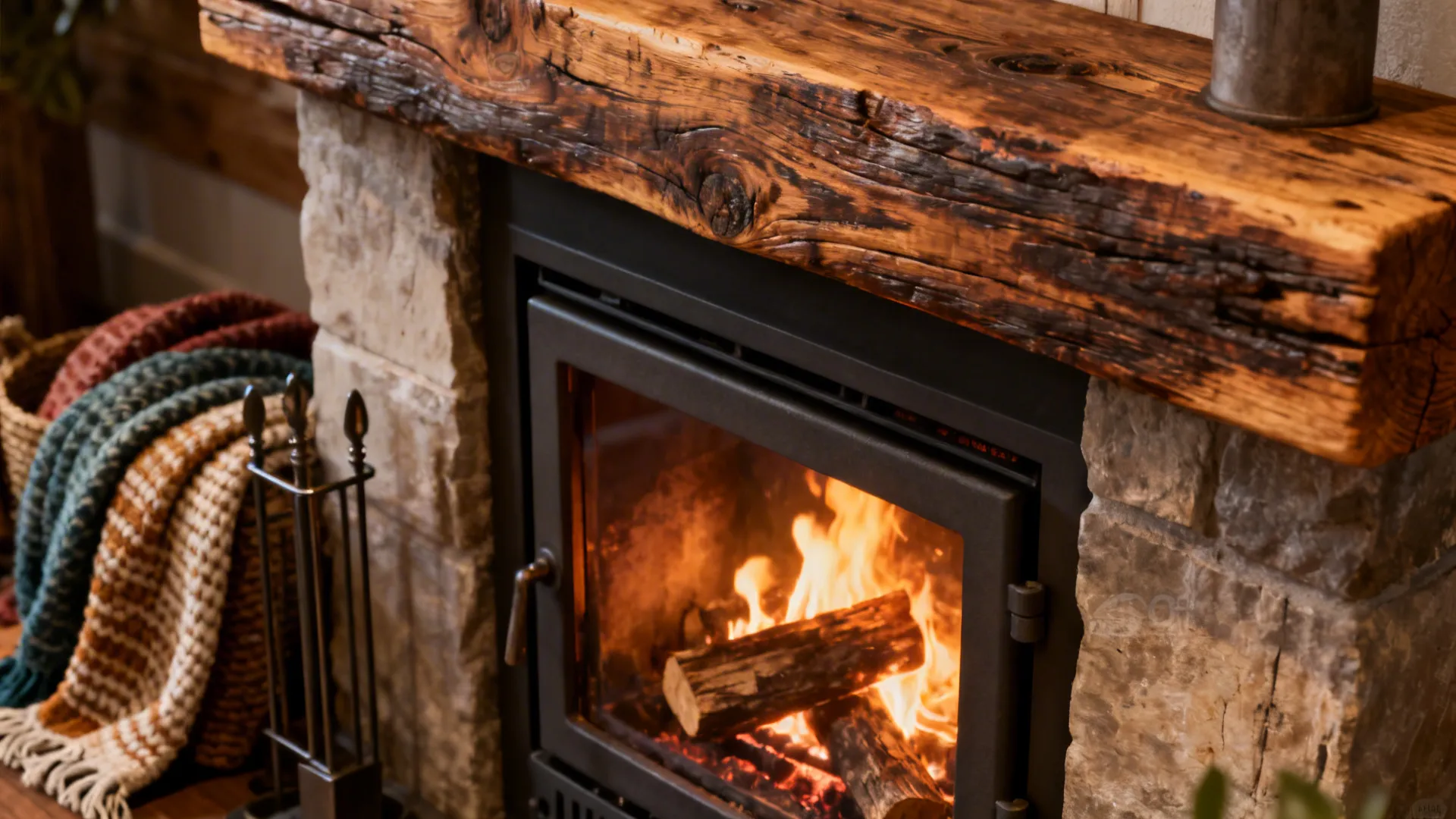 4. Rustic Mantel and Mixed Textures