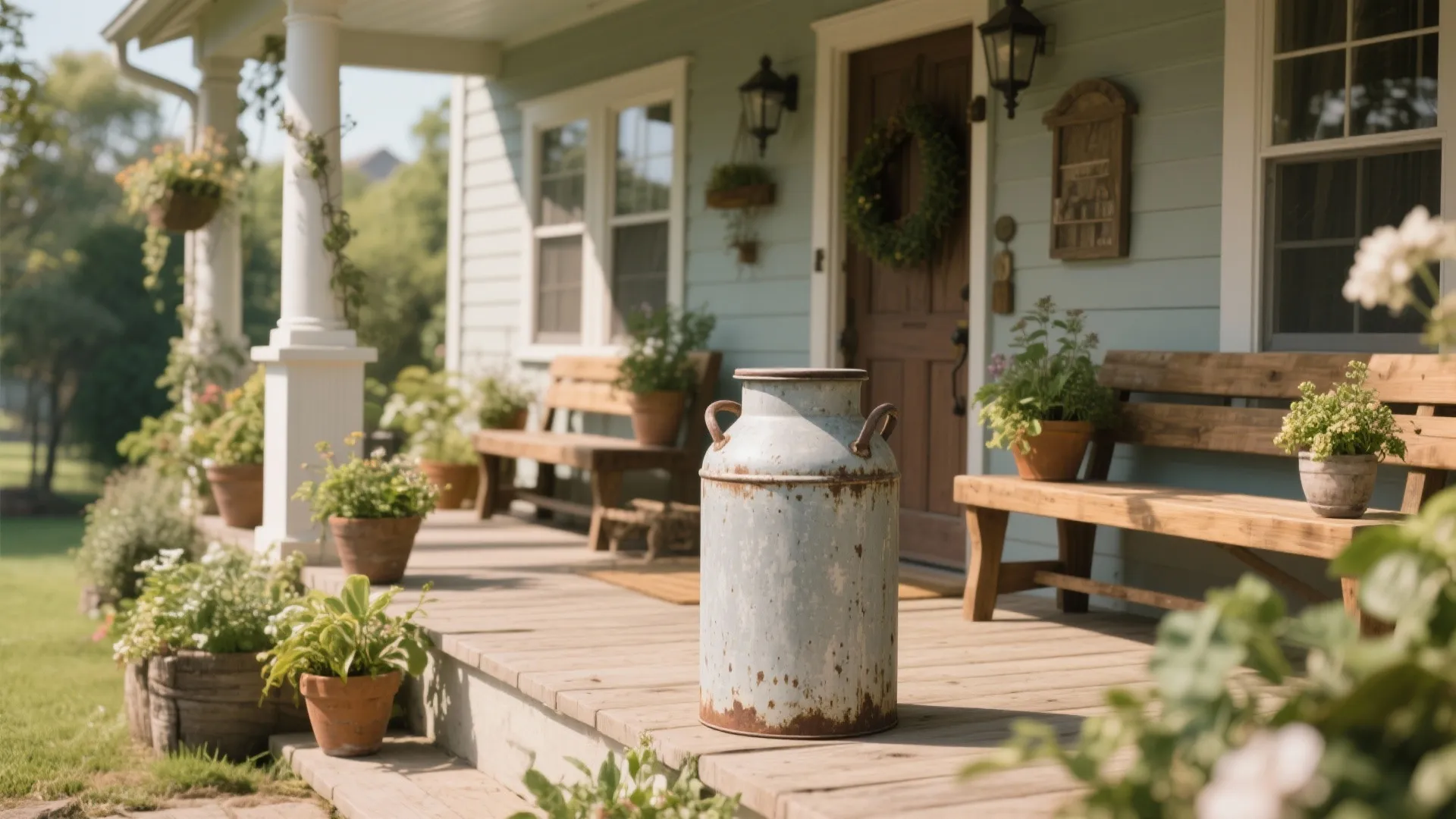 Front porch old milk can decorating ideas: Creative ways to use vintage milk cans for your porch decor
