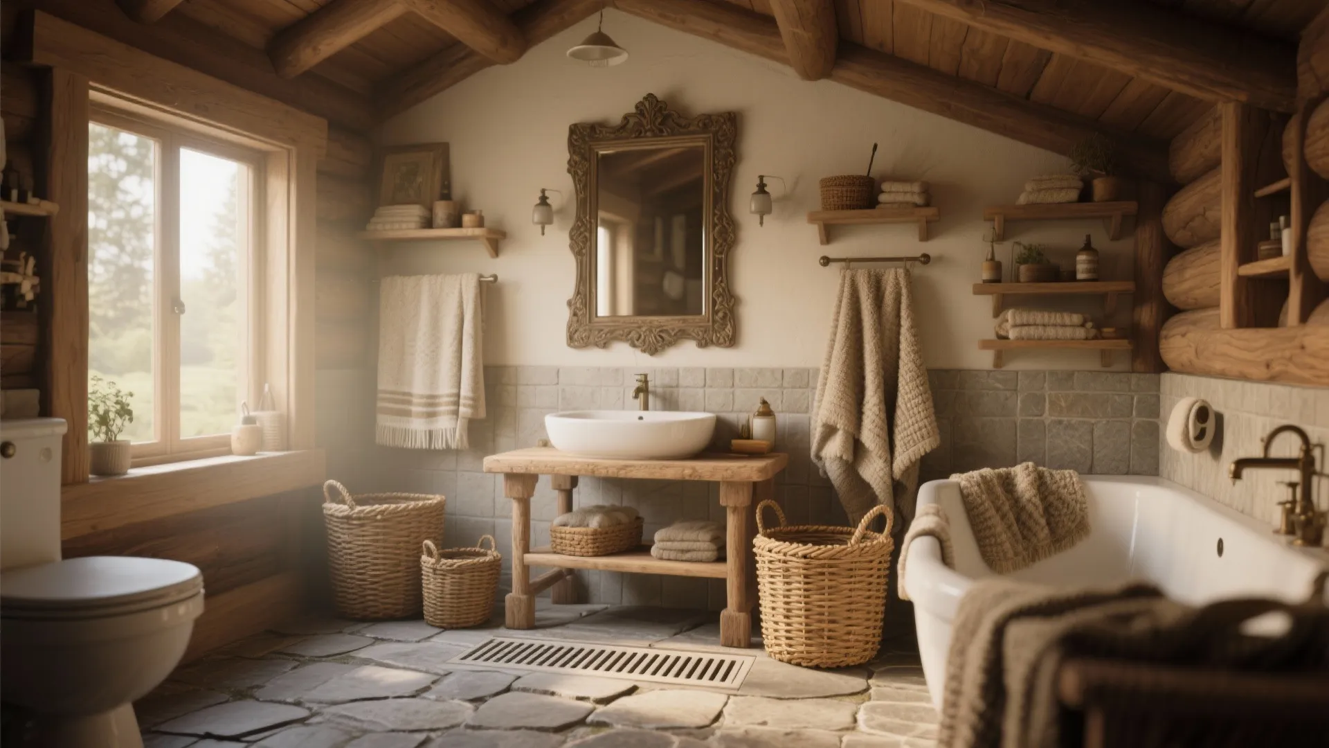 5. Rustic Accents with Modern Comforts