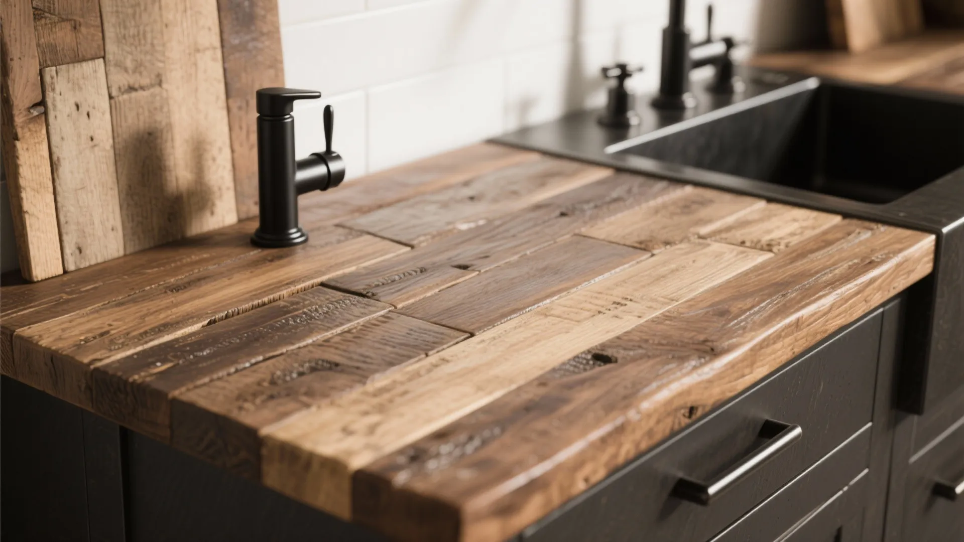 4. Mix rustic materials with modern hardware
