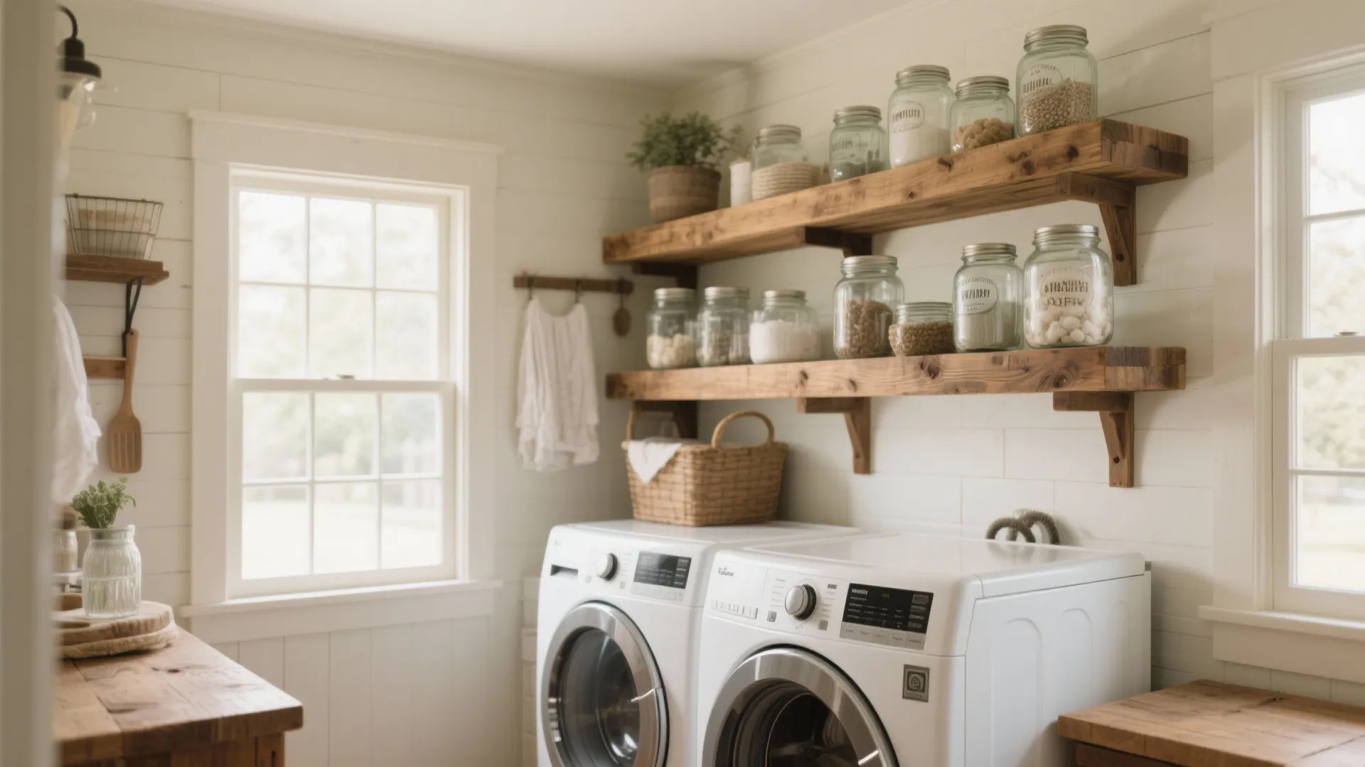 1. Rustic Open Shelving