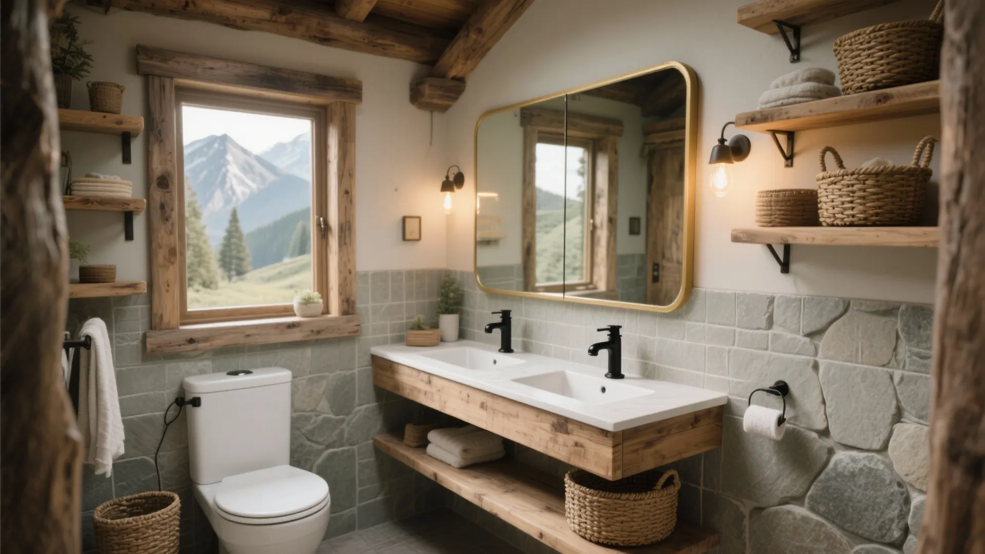 Small Bathroom Rustic Decorating Ideas — 5 Inspirations: Cozy, space-smart rustic ideas I use in tiny bathrooms