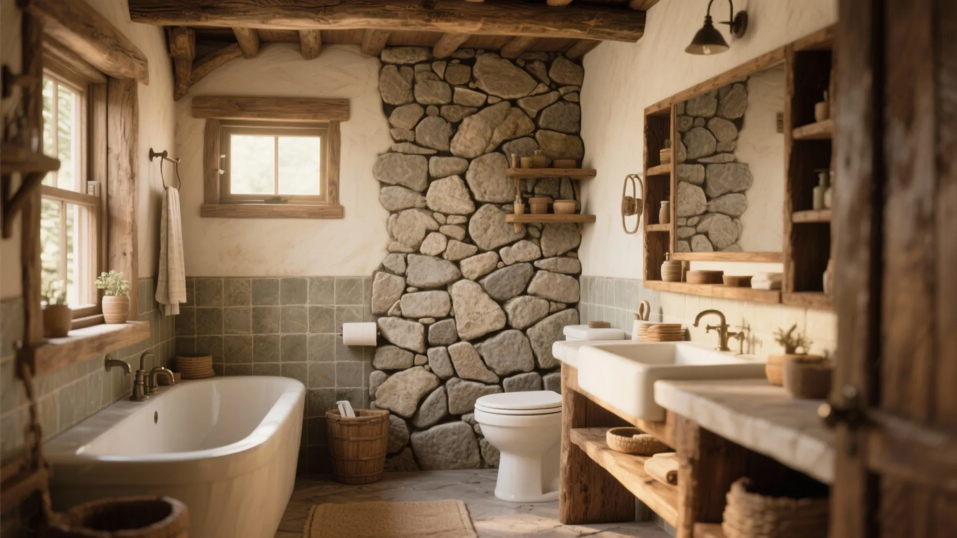 8. Rustic Charm with Textured Stone