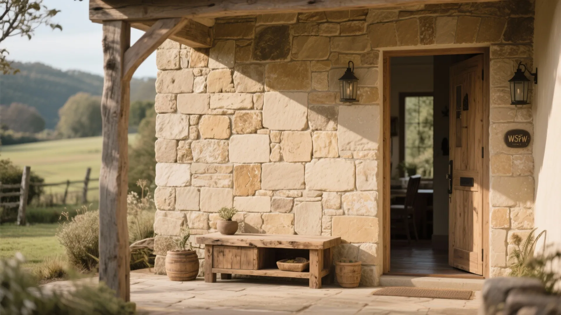3. Rustic Stone Finish