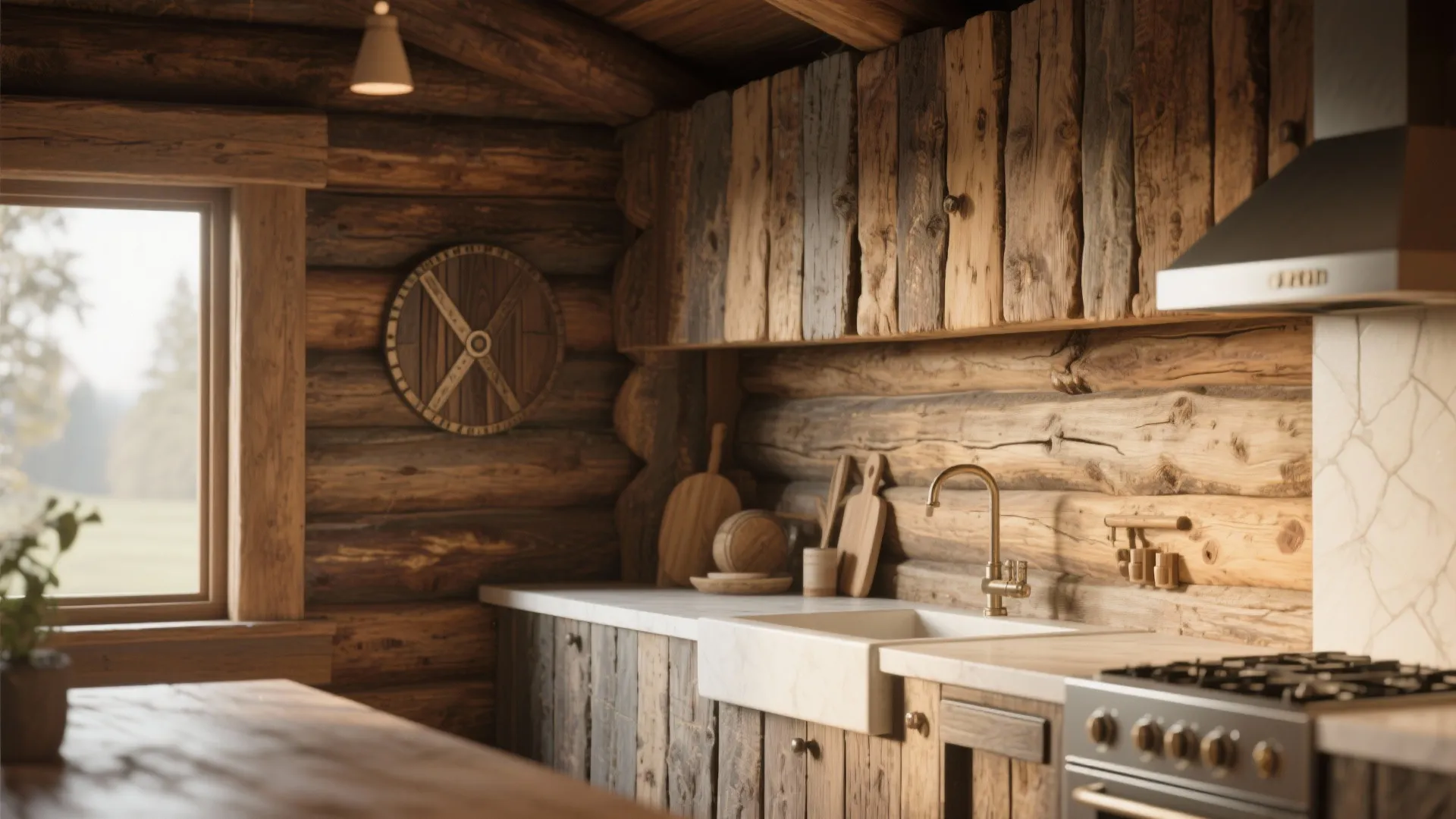 1. Rustic Timber Walls