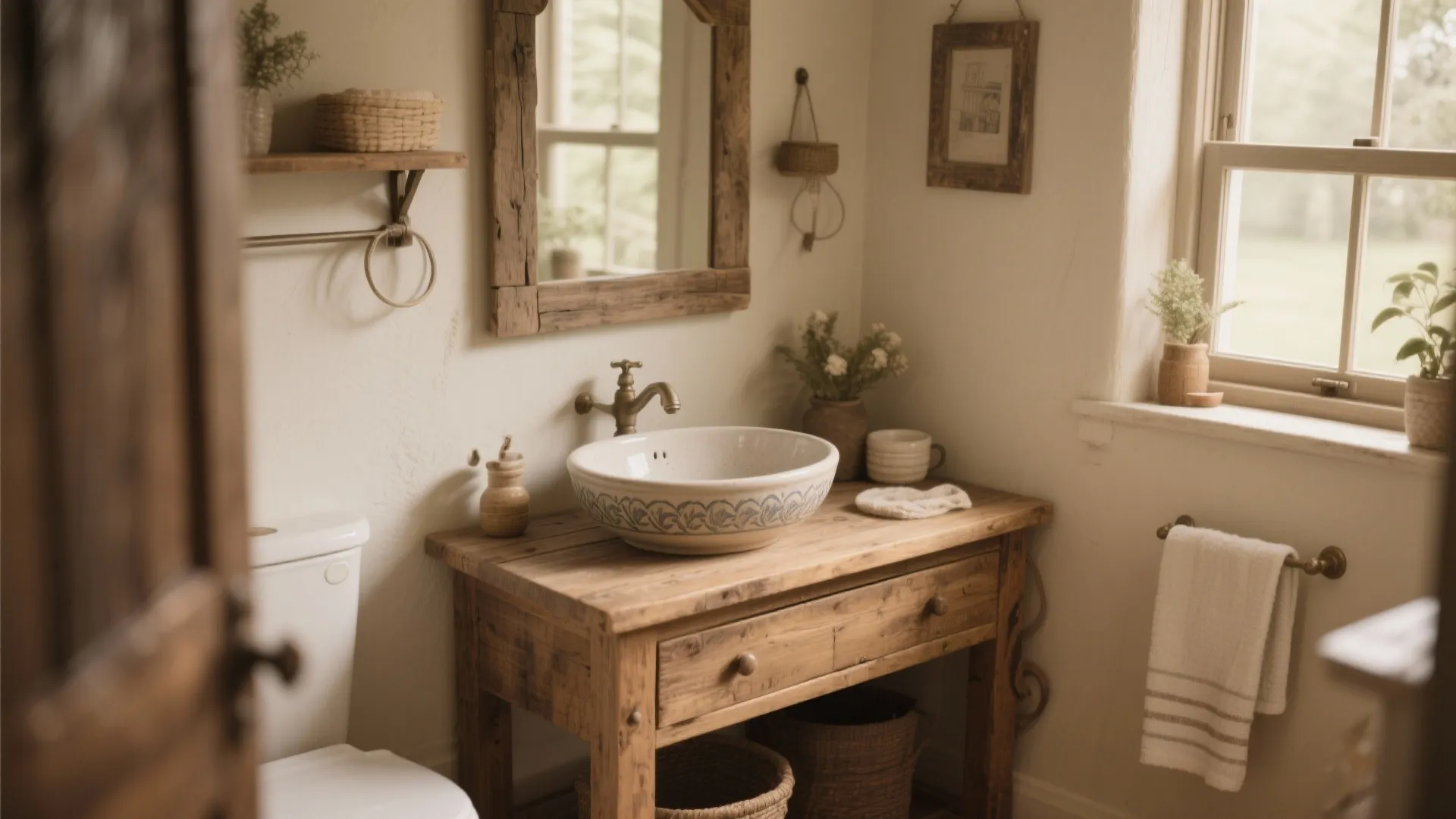 7. Rustic Vanity Tables