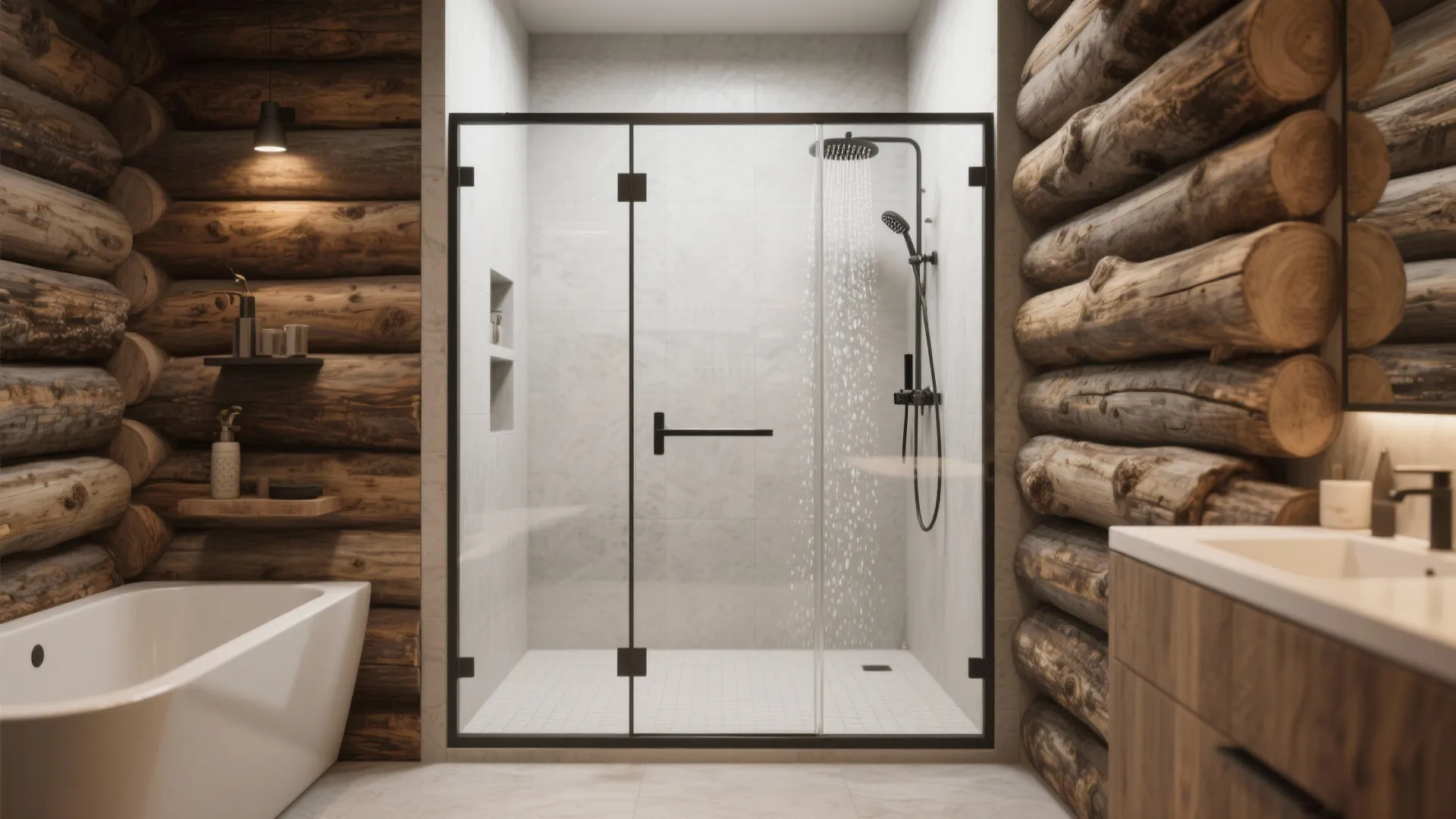 5. Walk-In Rustic Shower