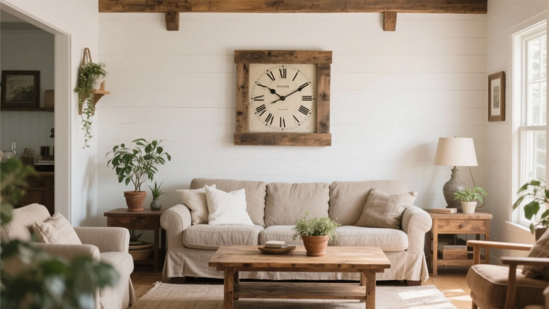 2. Rustic Wooden Frame Clock
