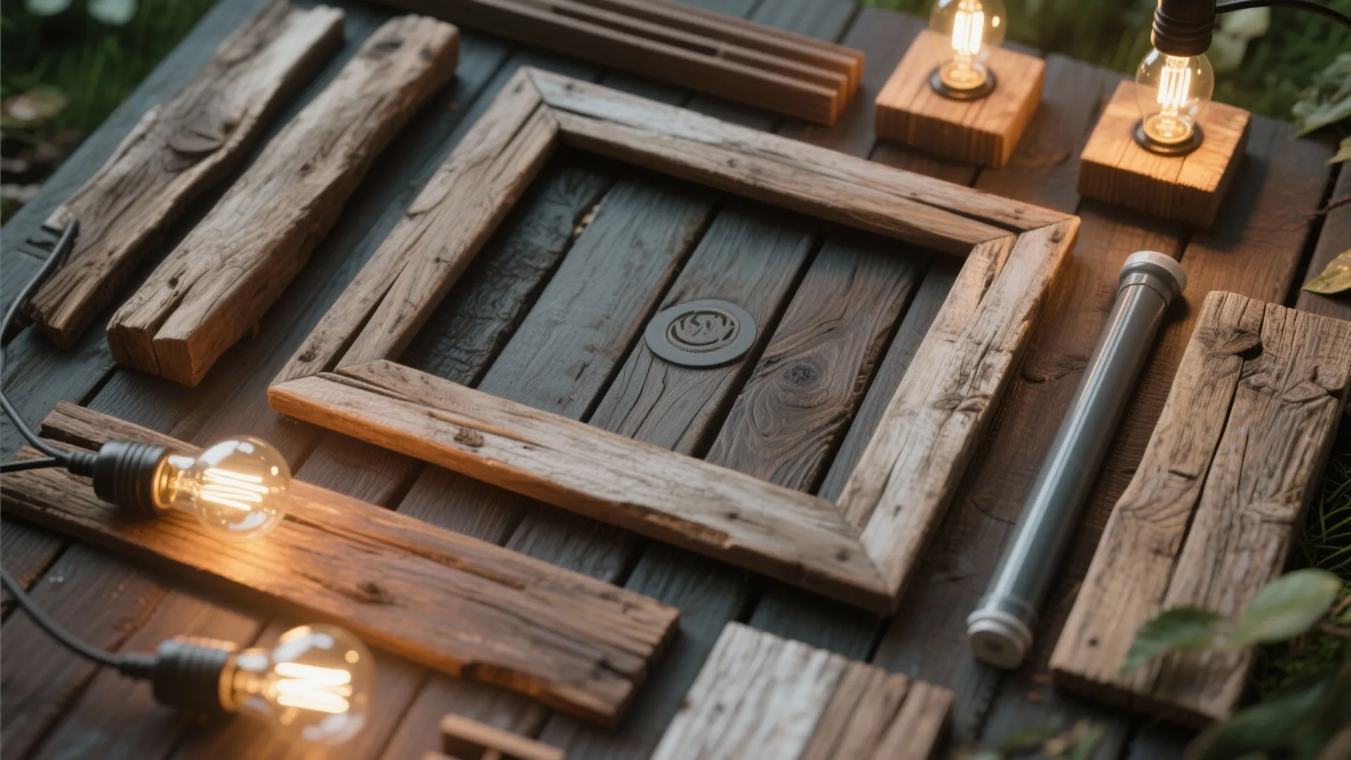 Rustic Wooden Frame Lighting
