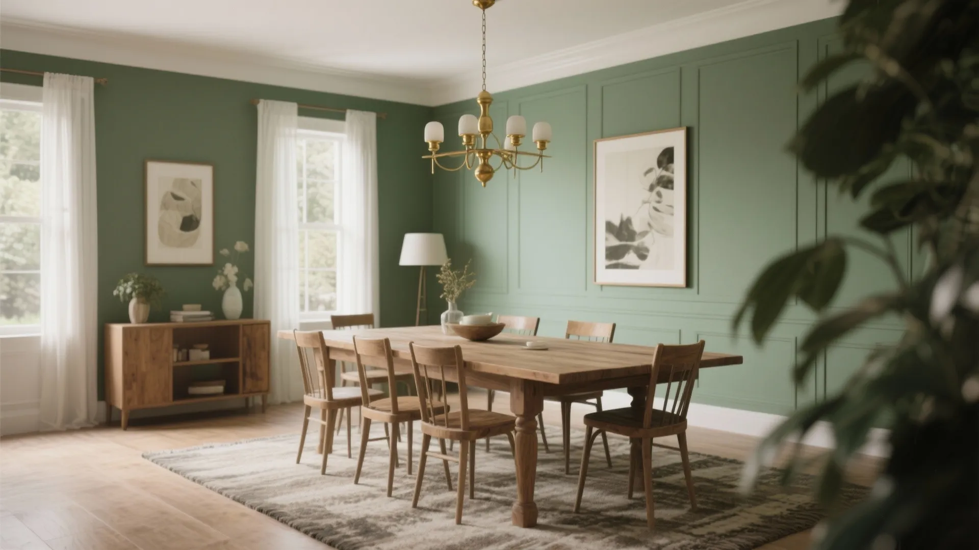 Idea 2: Rustic Wood + Sage Harmony