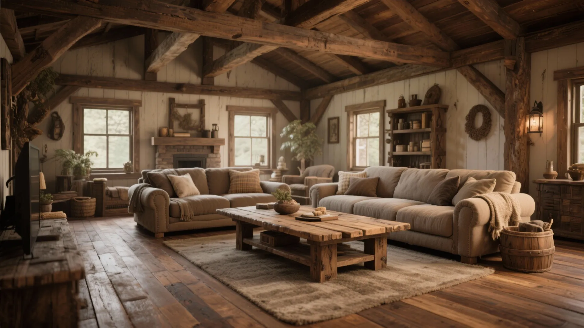 10. Rustic Charm with Layered Wood Tones