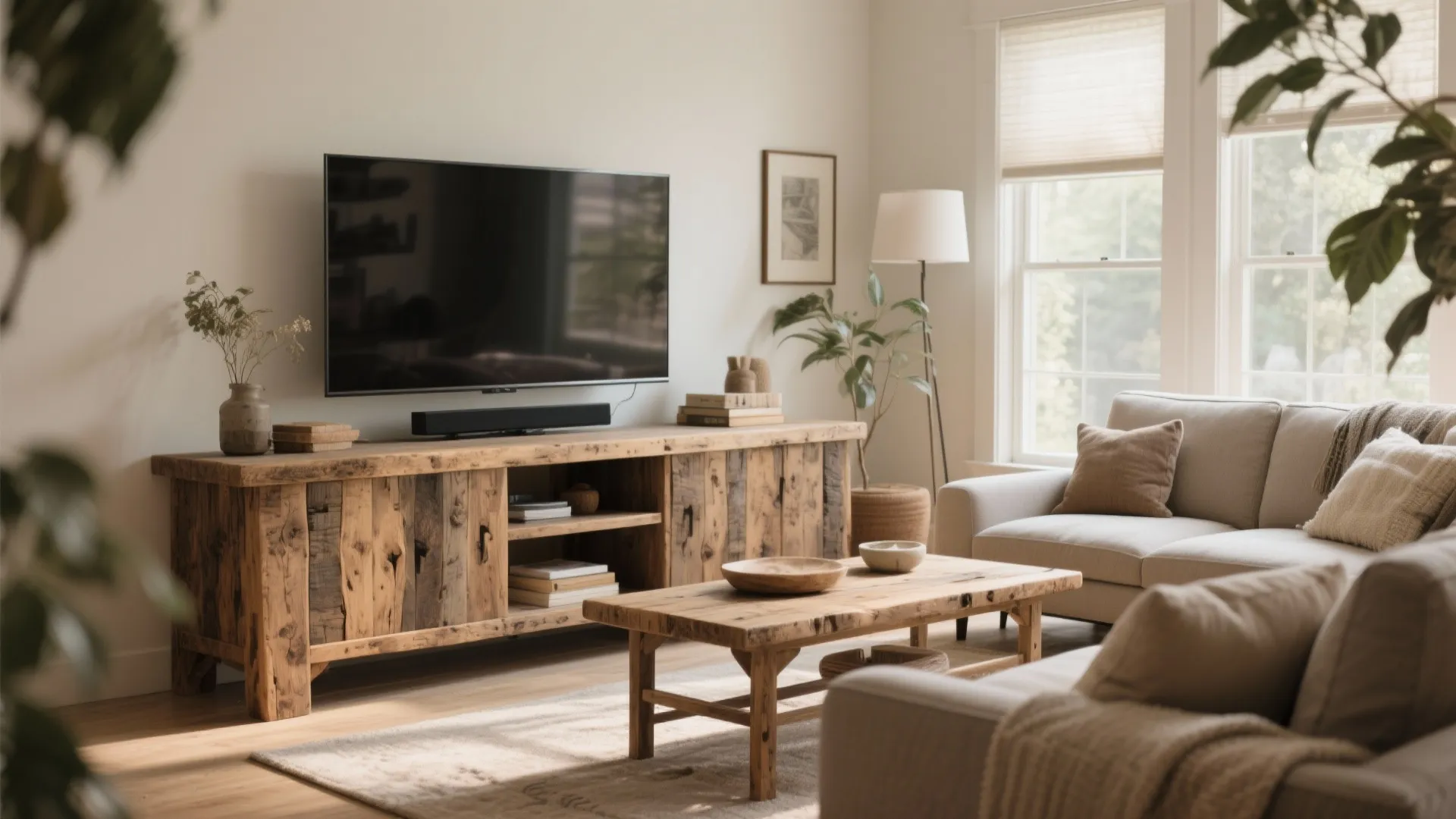 2. Rustic Wooden Console