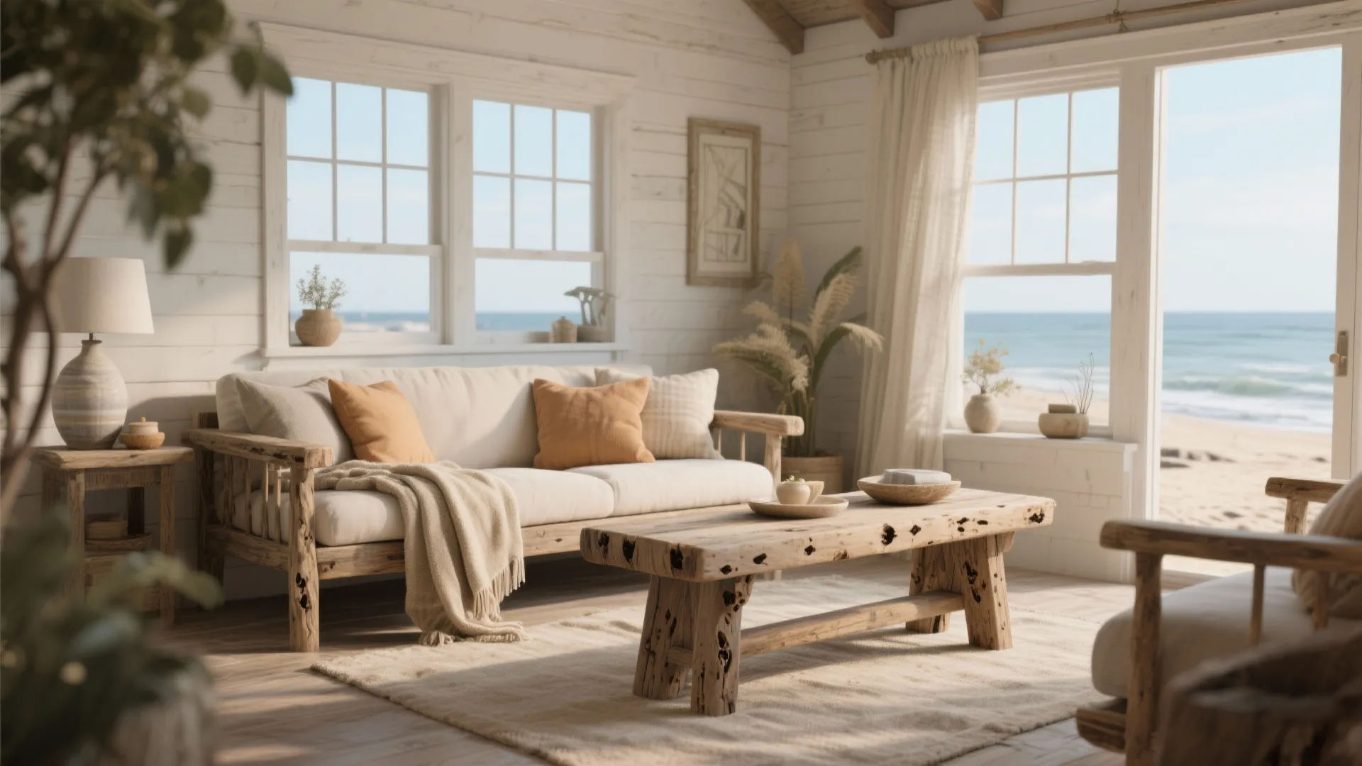 6. Rustic Wooden Bench