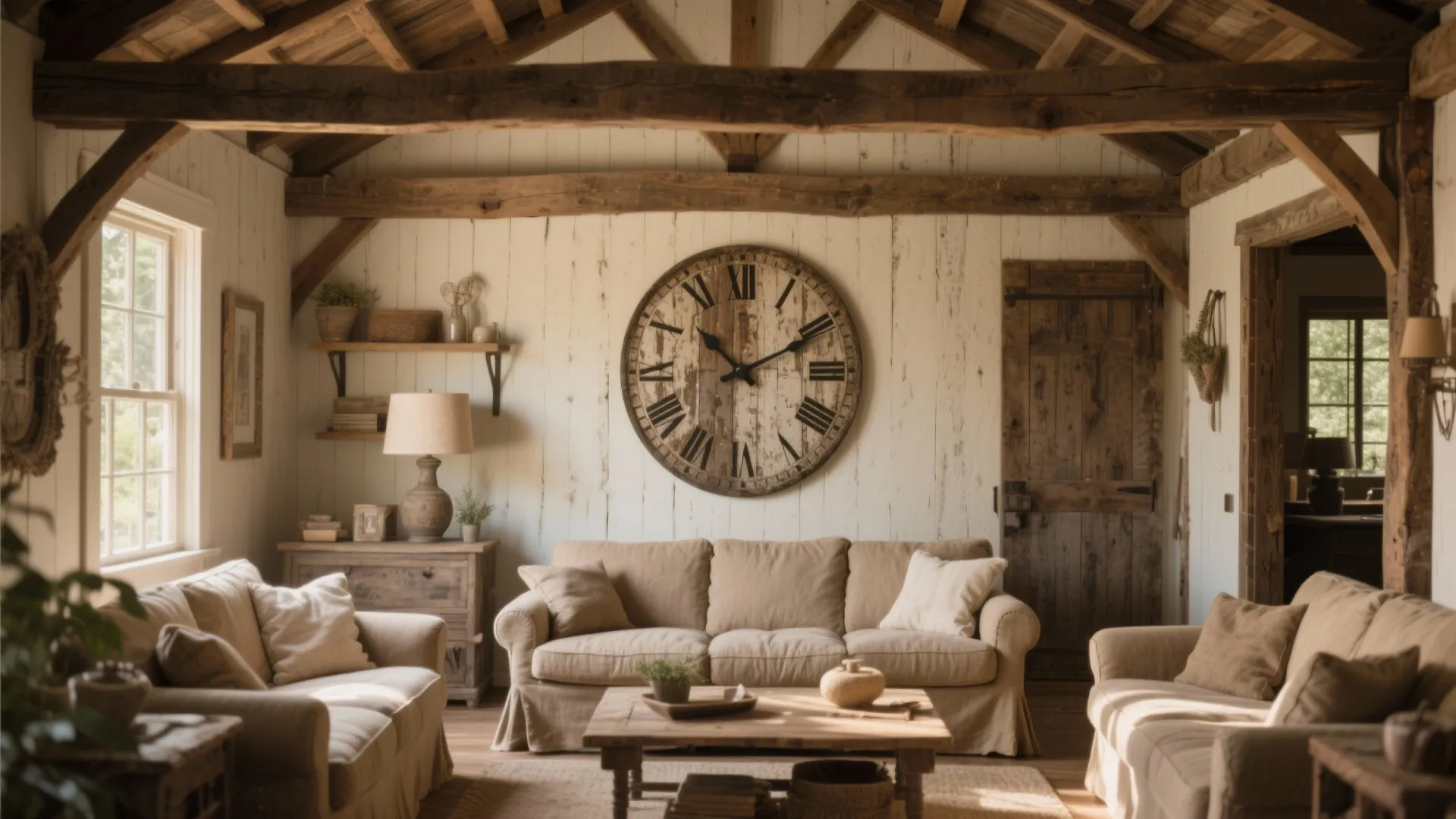 3. Rustic Wooden Farmhouse Clock