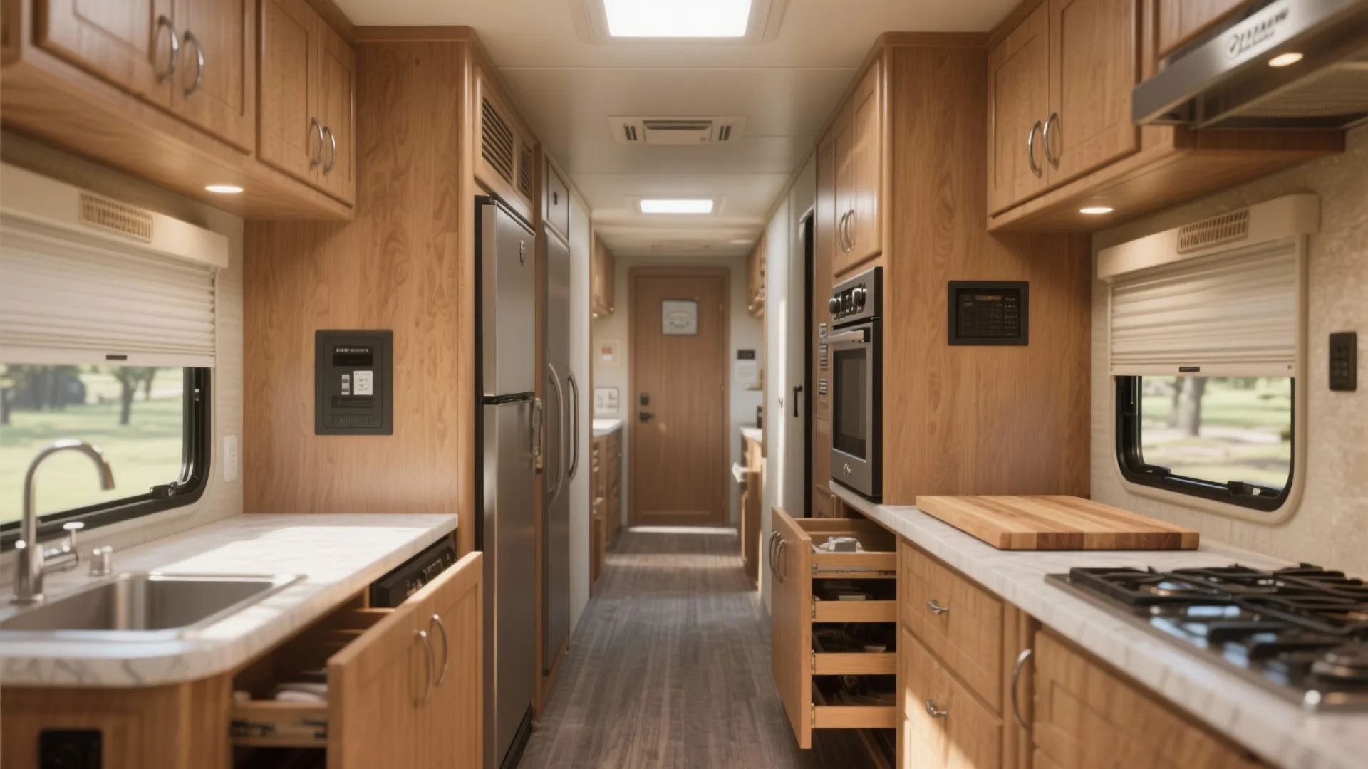 3. Galley Kitchen with Vertical Pantry Solutions