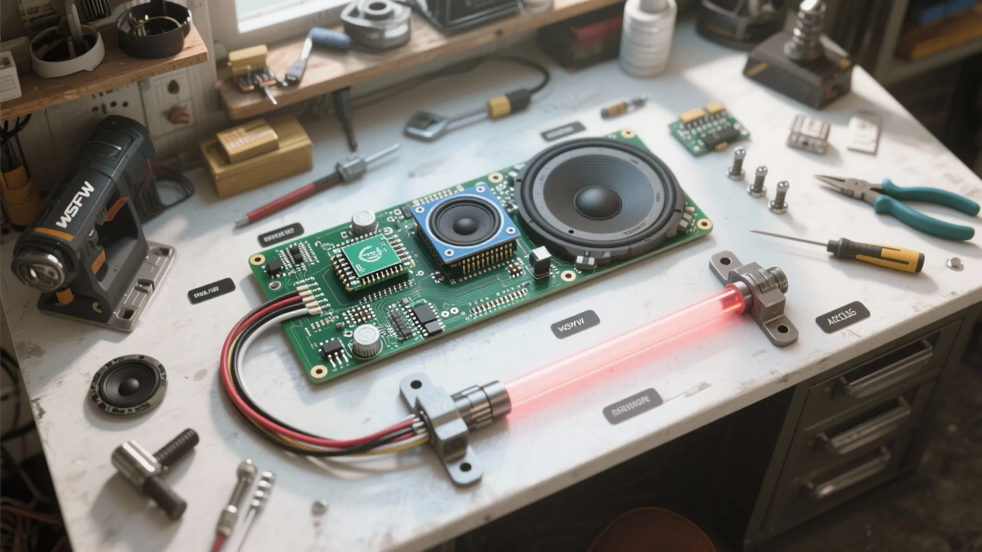 3. Soundboard + Motion Sensors — The immersive saber