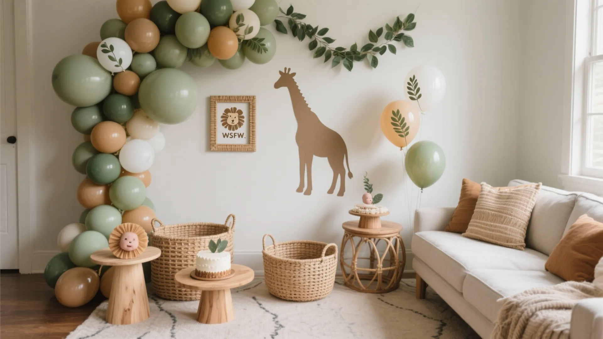 Woodland/Safari Neutrals (Sage, Tan, Rattan Textures)