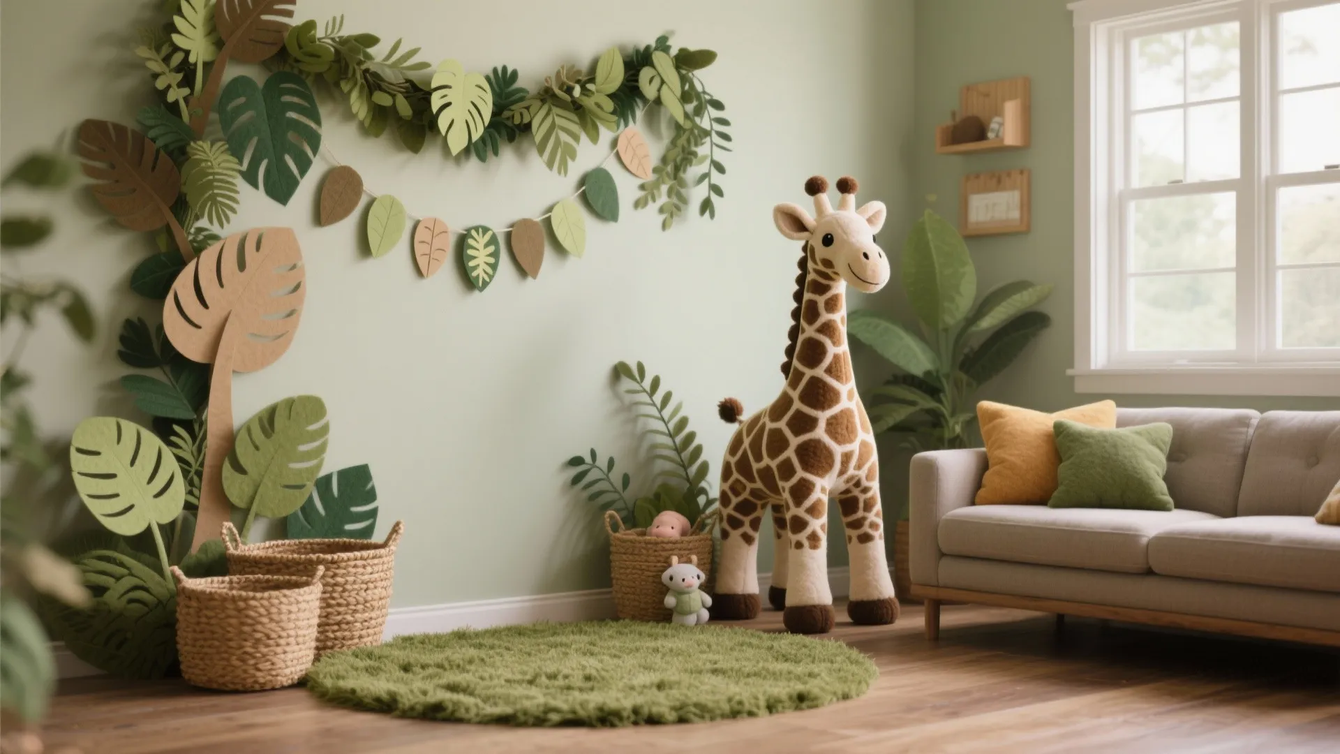 Whimsical Safari Corner (Greens, Textures, and a Photo-Ready Backdrop)