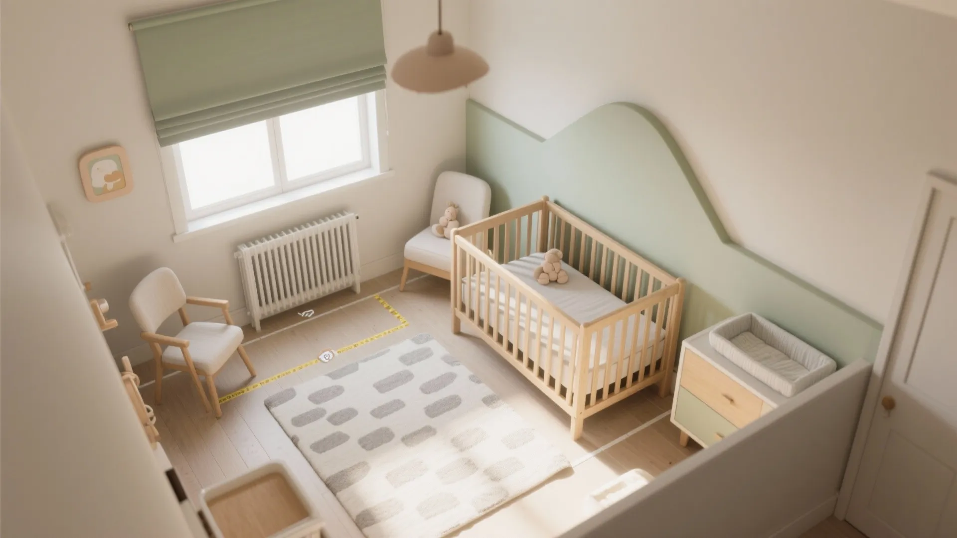 Safe Sleep–Centric Layout (Crib Placement, Airflow, and Reach)