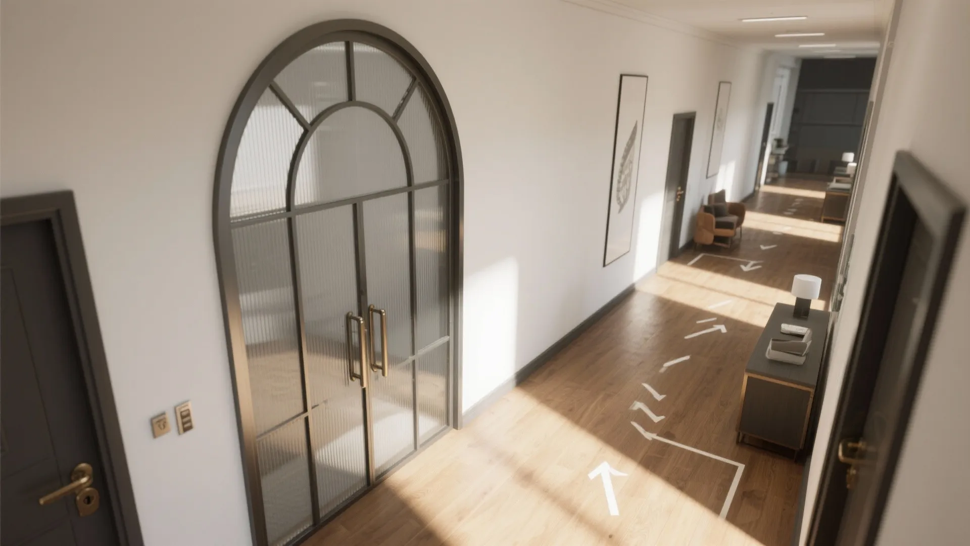 Structural and safety-smart glass arch doorways
