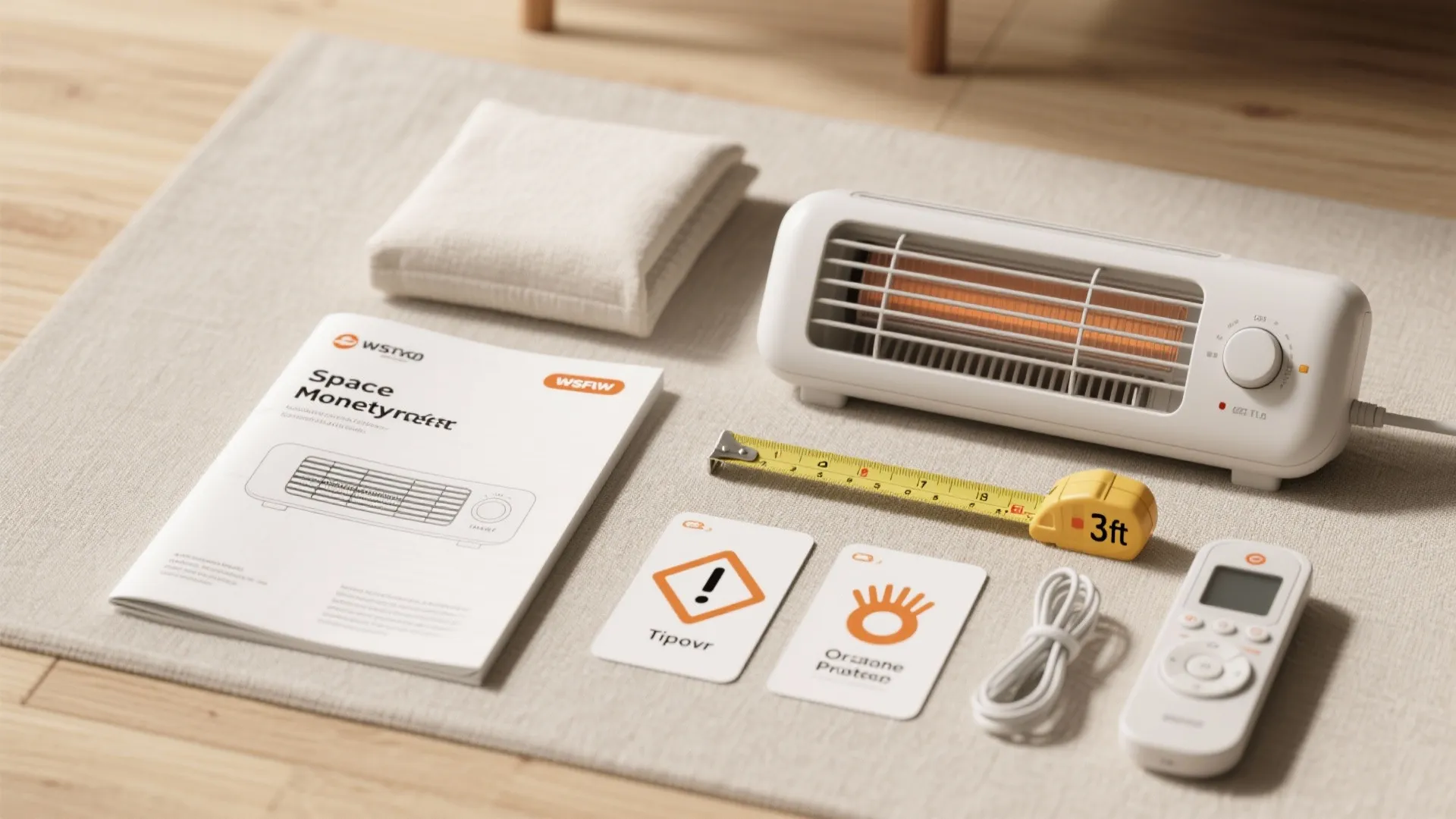 [
  {
    "url": "https://coohom-biz-sg-s3.coohom.com/ins/static/article/safety-flatlay-1760071111556944000.jpg",
    "alt": "White portable space heater with manual safety cards measuring tape and remote on light rug"
  }
]
