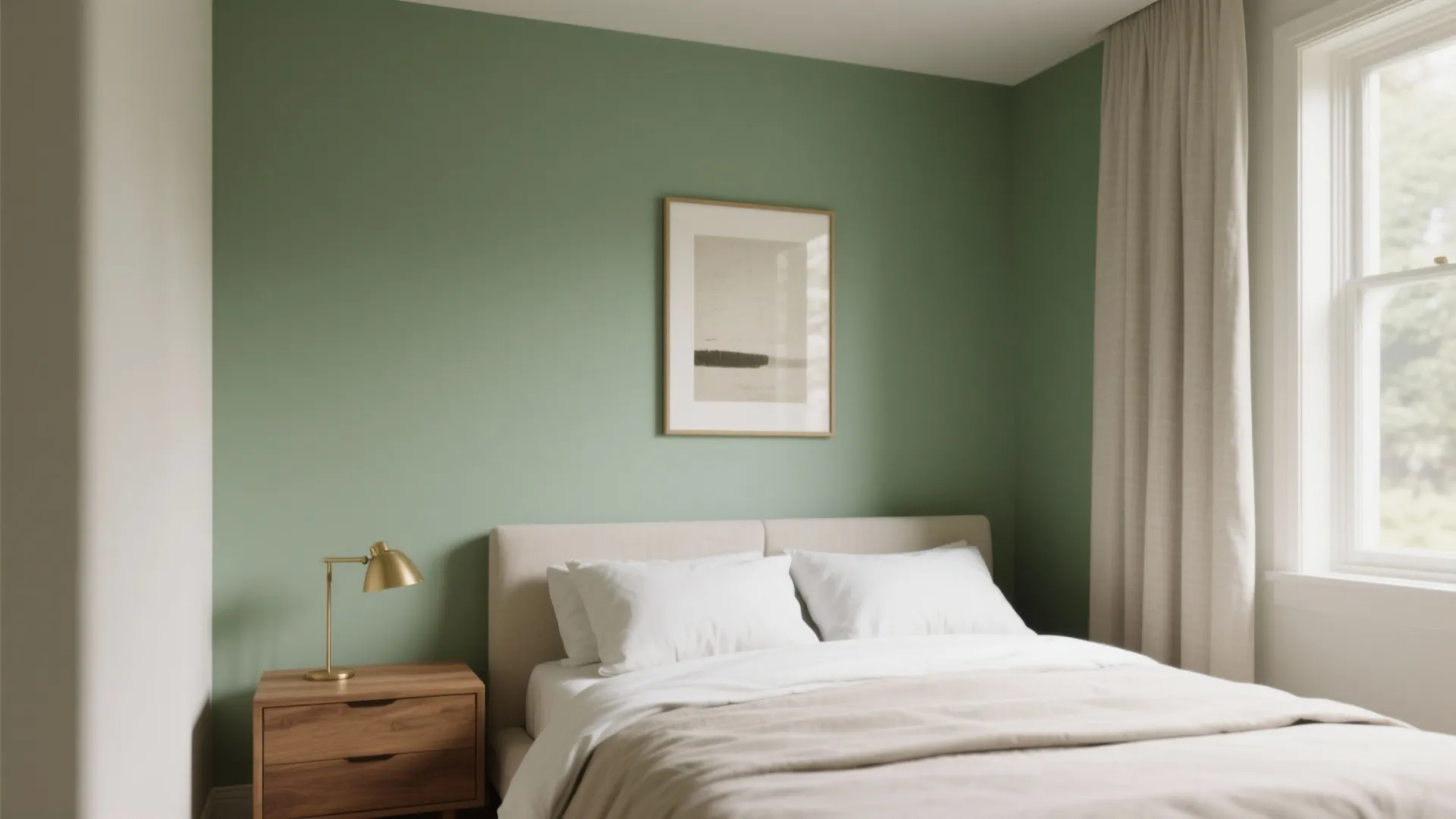 A Soft Sage Accent Wall